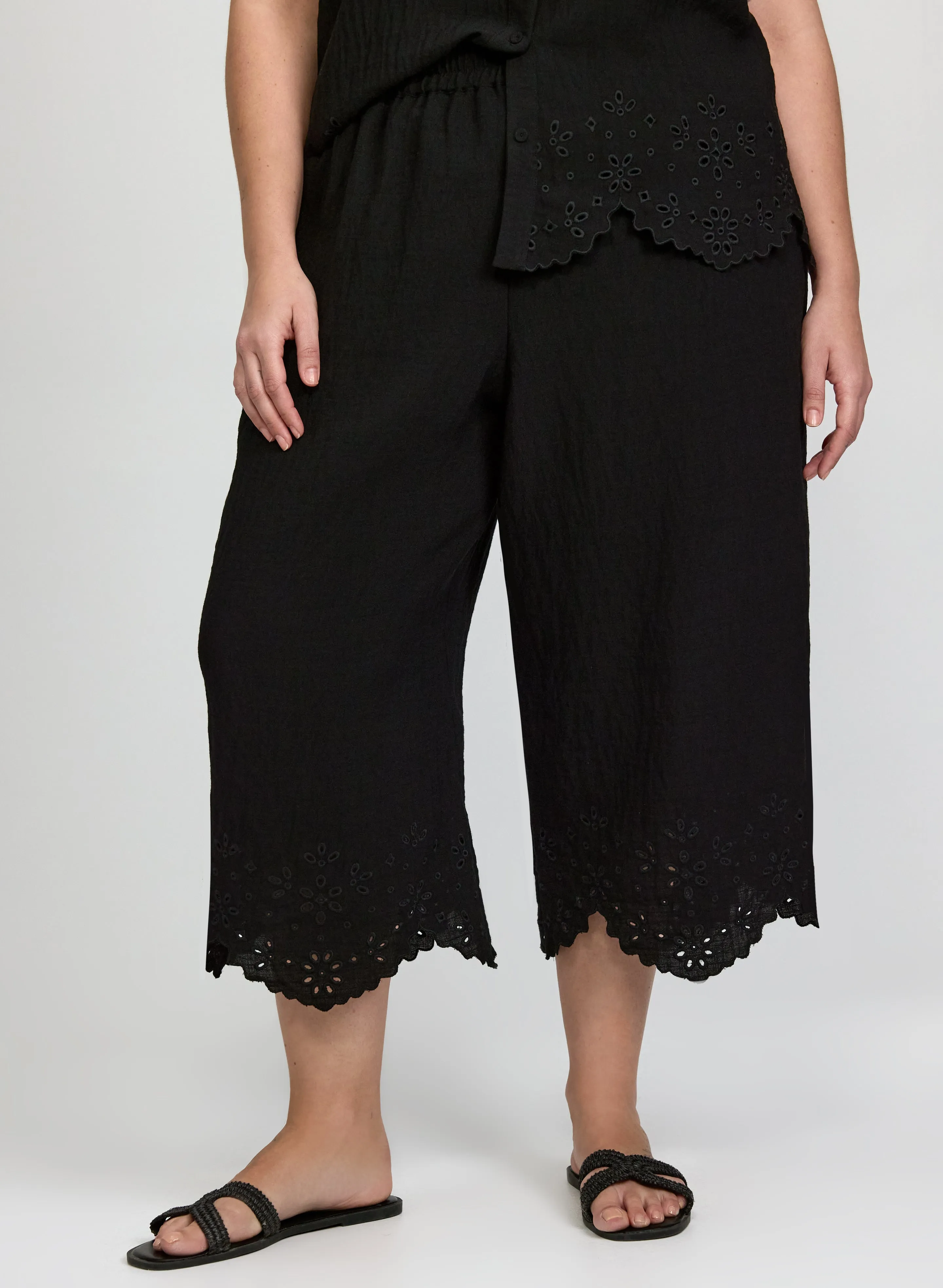 Laura Embroidered Hem Capris Laura Embroidered Hem Capris - Image 1
