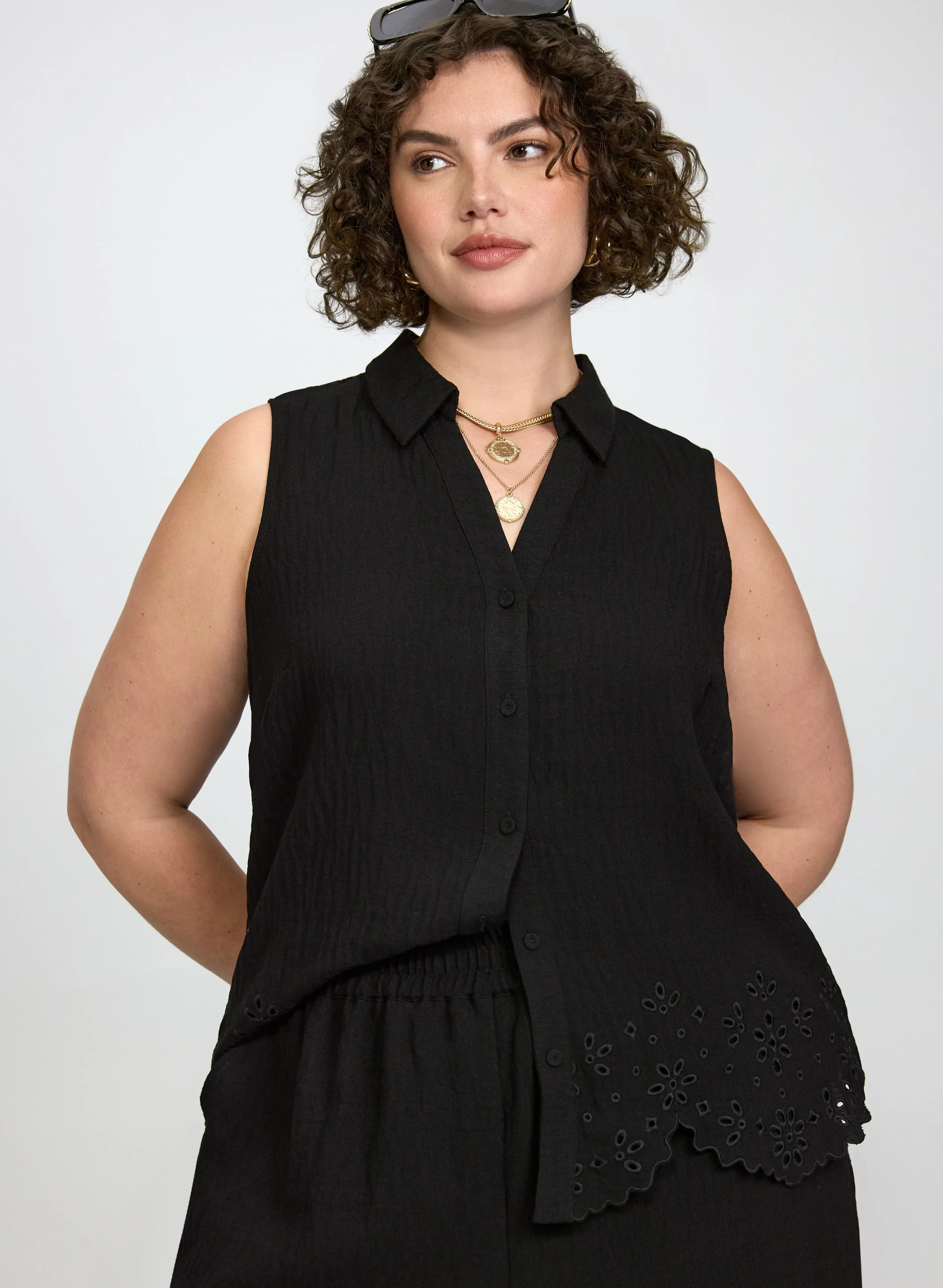 Laura Sleeveless Eyelet Detail Blouse Laura Sleeveless Eyelet Detail Blouse - Image 1