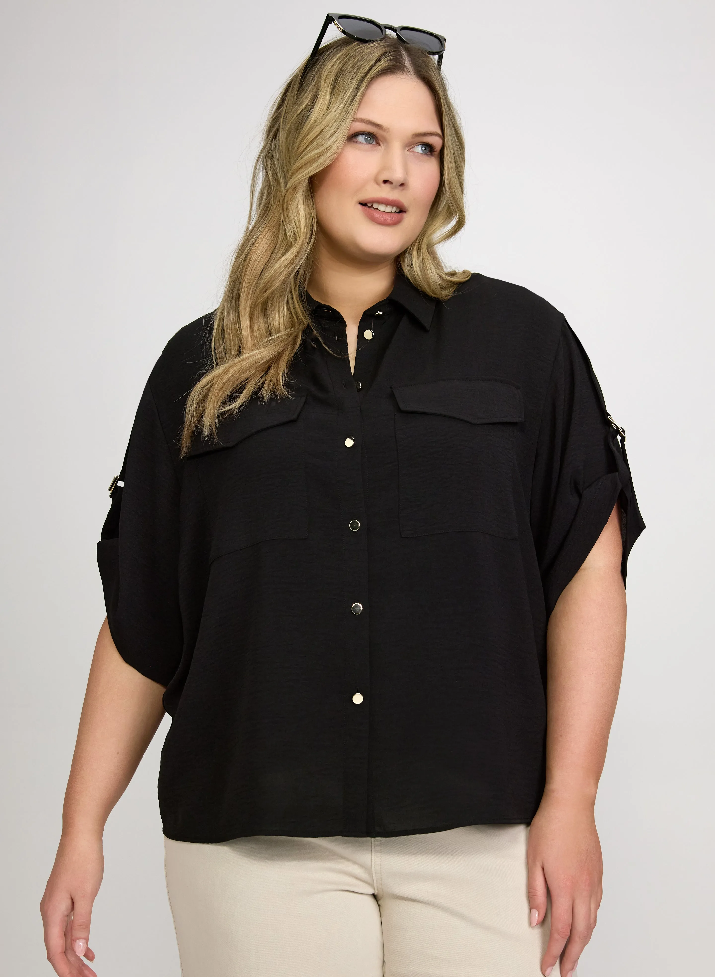 Laura Short Sleeve Button-Down Blouse Laura Short Sleeve Button-Down Blouse - Image 1