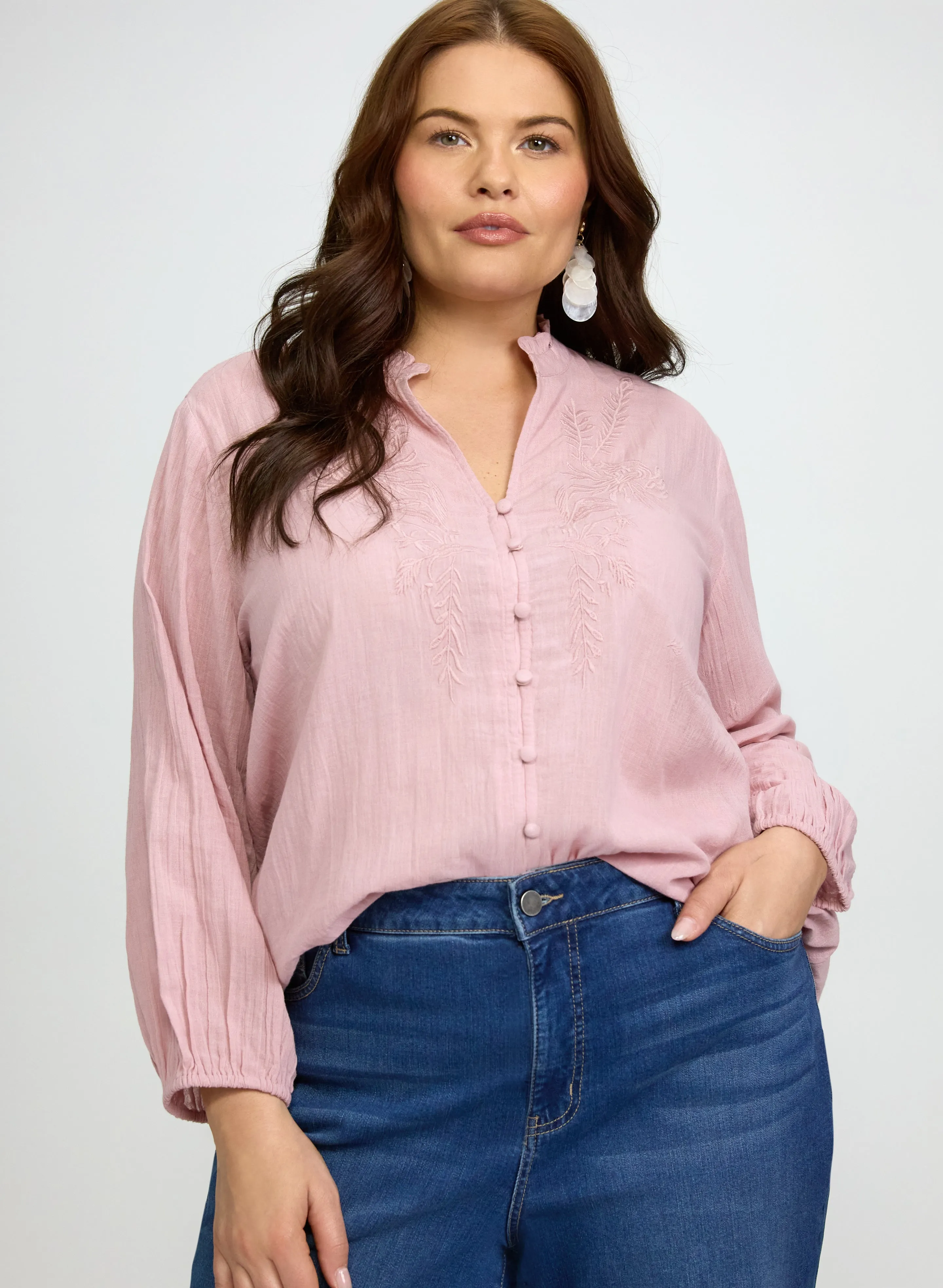 Laura Floral Embroidered Cotton Blouse Laura Floral Embroidered Cotton Blouse - Image 1