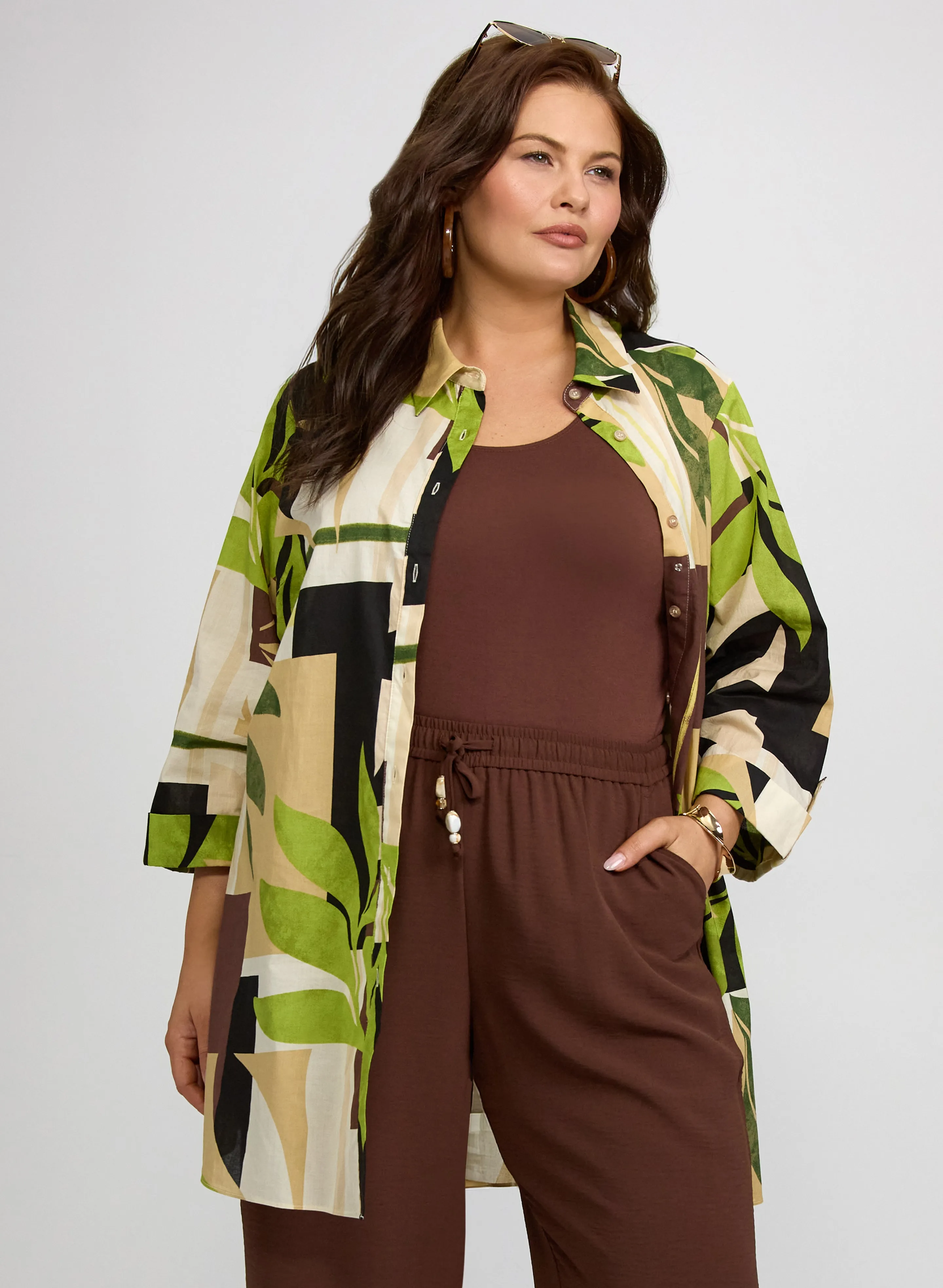 Laura Leaf Print Cotton Blouse Laura Leaf Print Cotton Blouse - Image 1