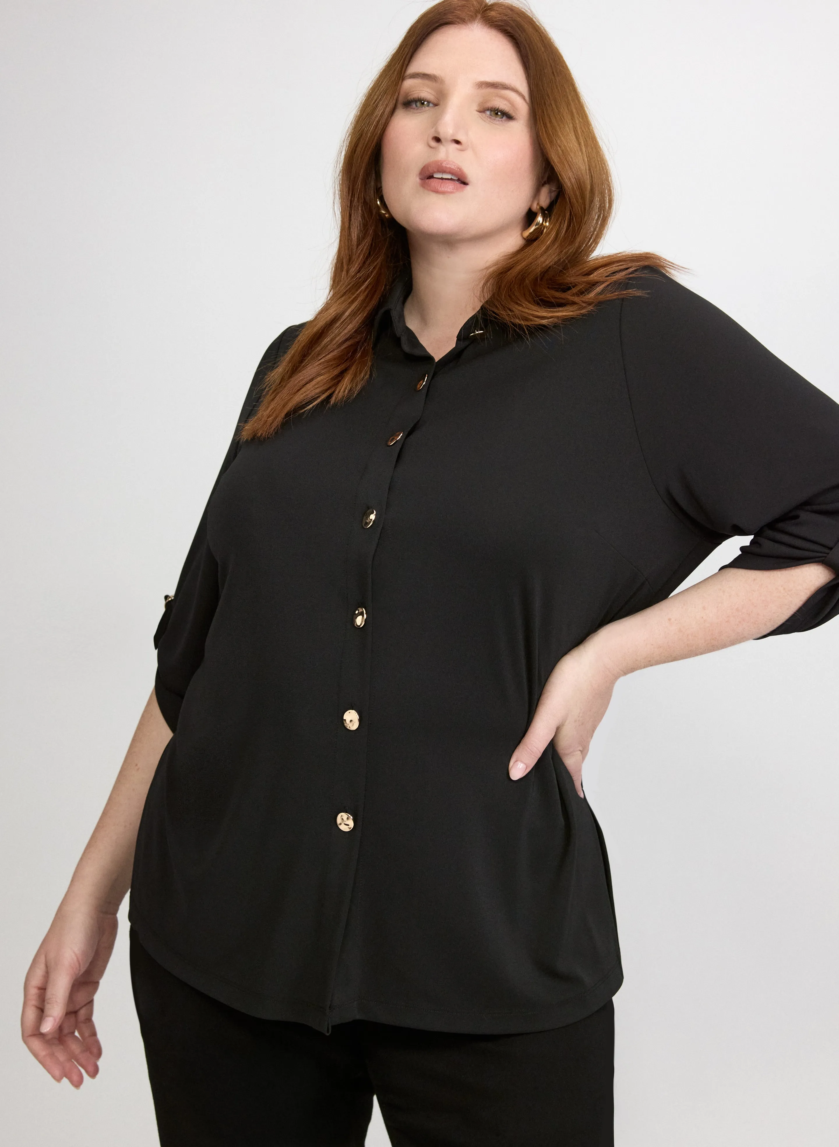 Laura Jersey Button-Down Top Laura Jersey Button-Down Top - Image 1