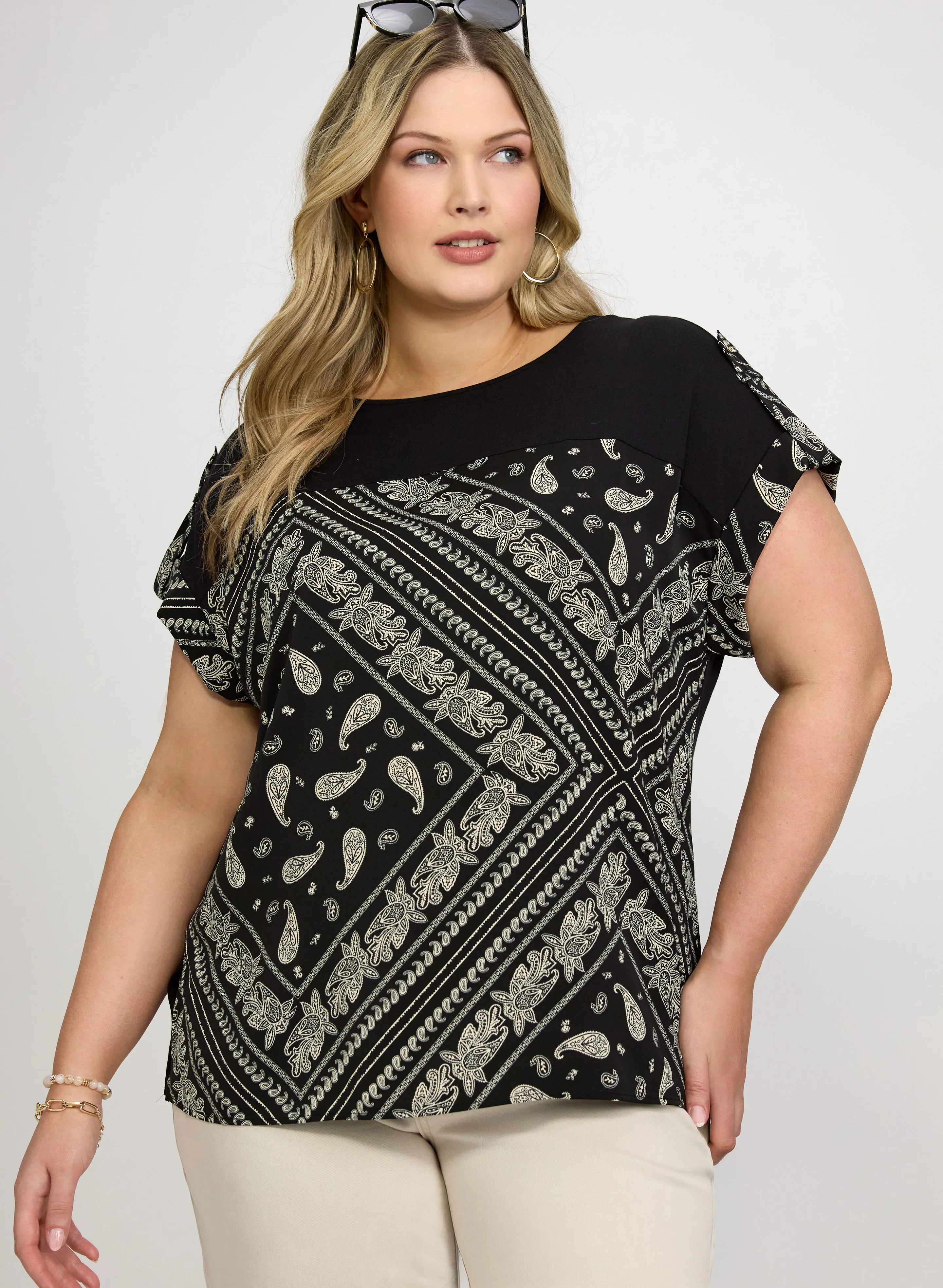 Laura Scarf Print Top Laura Scarf Print Top - Image 1