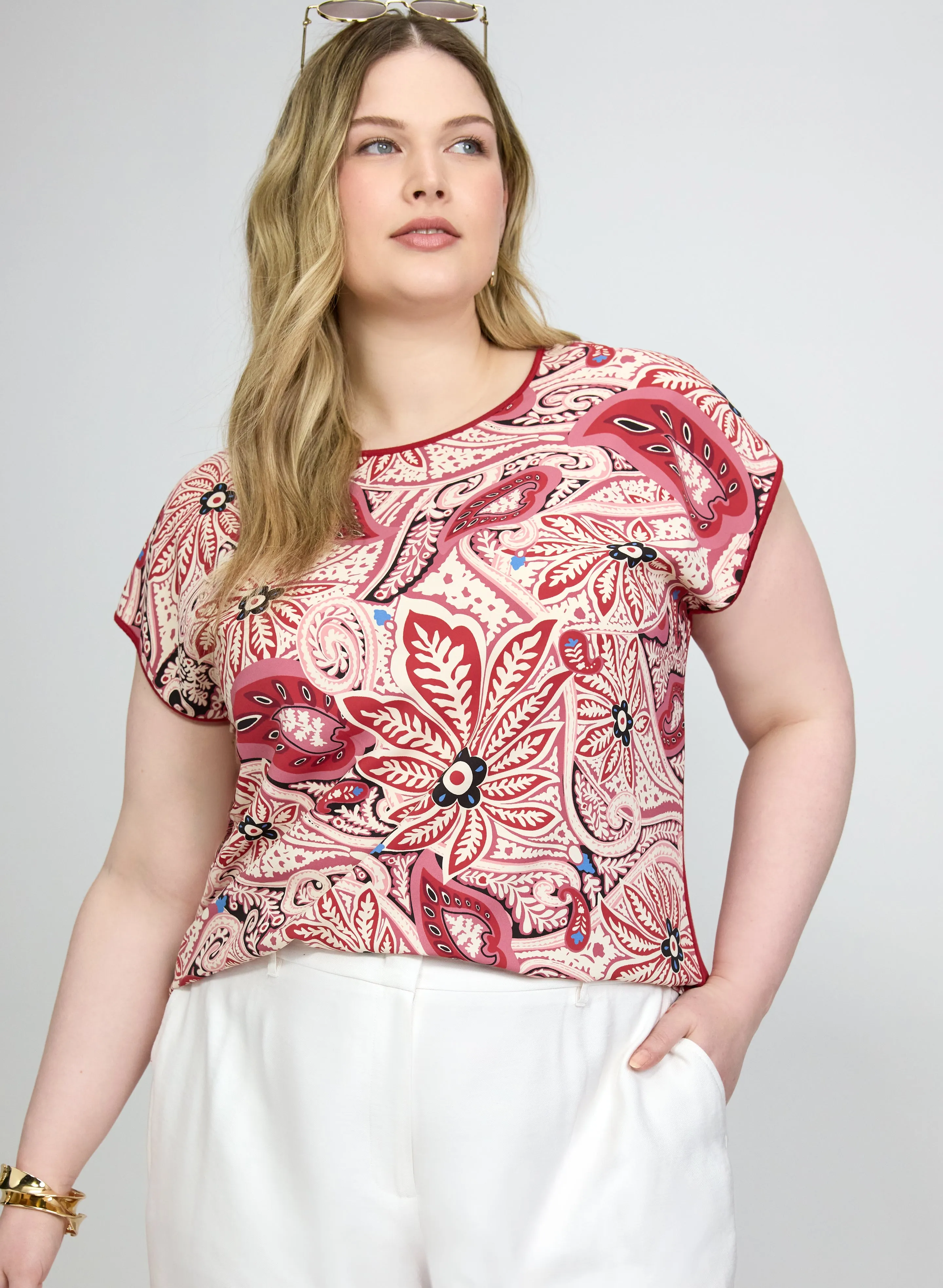 Laura Paisley Front Short Sleeve Top Laura Paisley Front Short Sleeve Top - Image 1