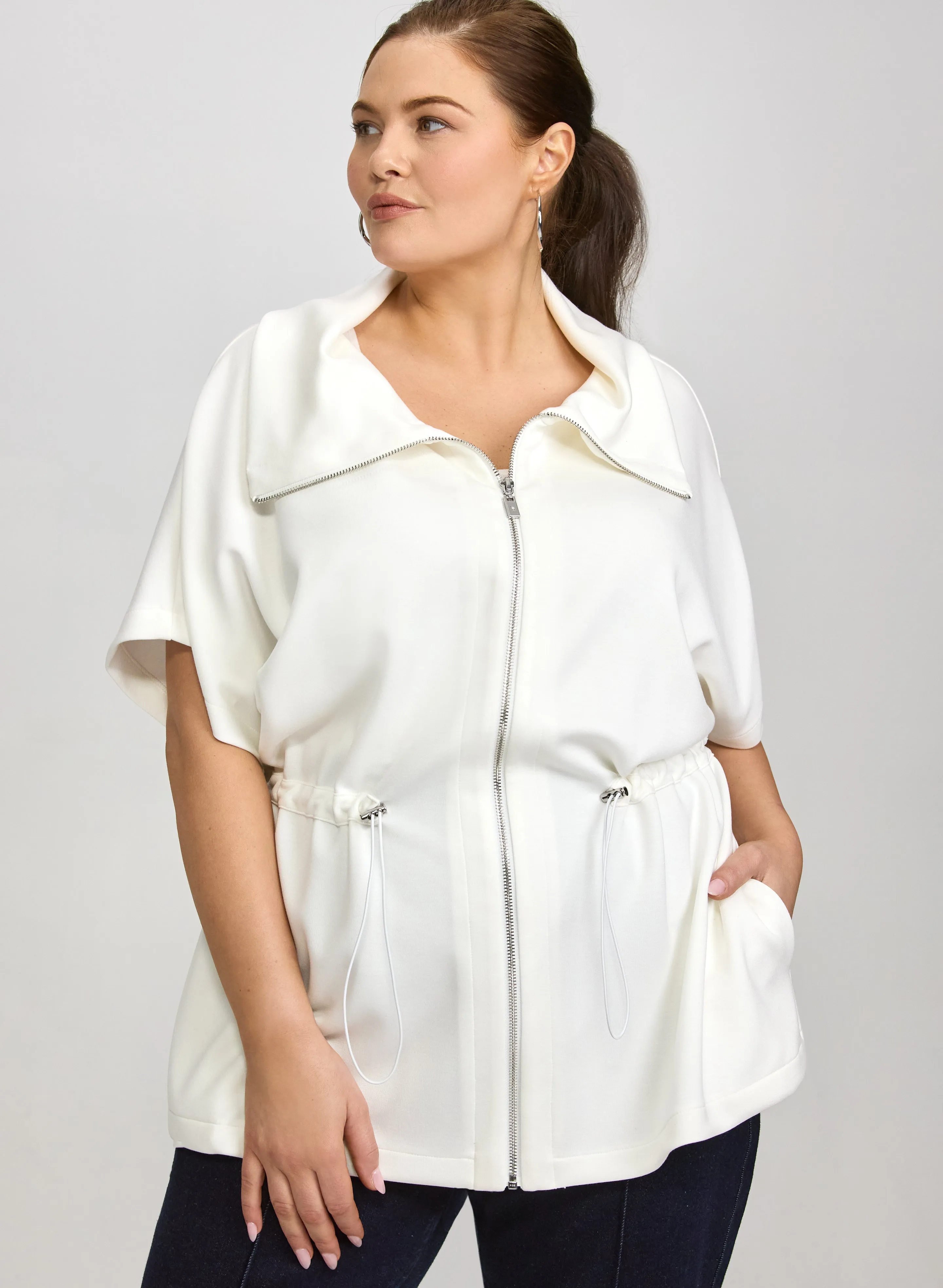 Laura Joseph Ribkoff - Zip Front Scuba Top Laura Joseph Ribkoff - Zip Front Scuba Top - Image 1