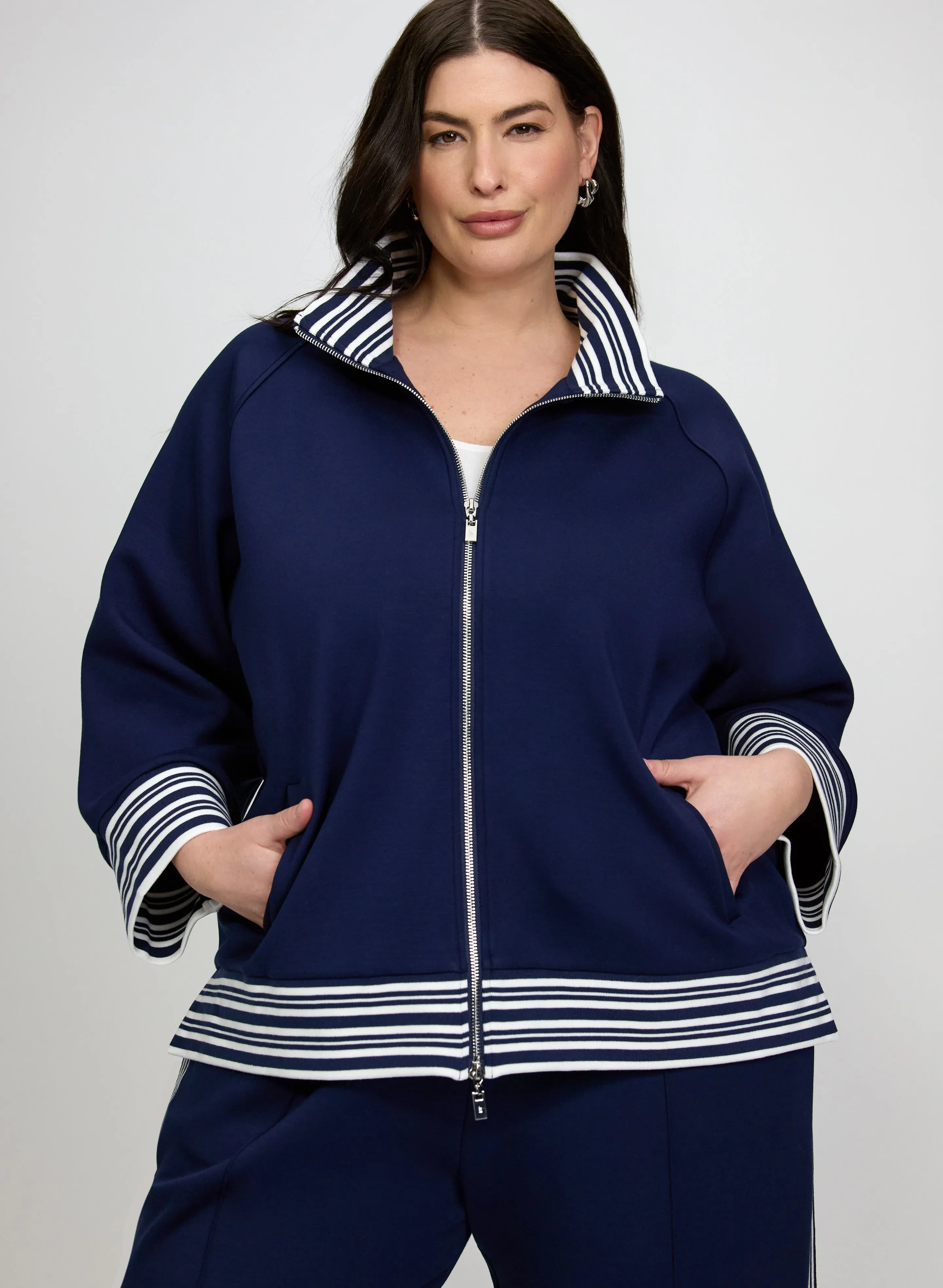 Laura Joseph Ribkoff - Contrast Zip-Up Top Laura Joseph Ribkoff - Contrast Zip-Up Top - Image 1
