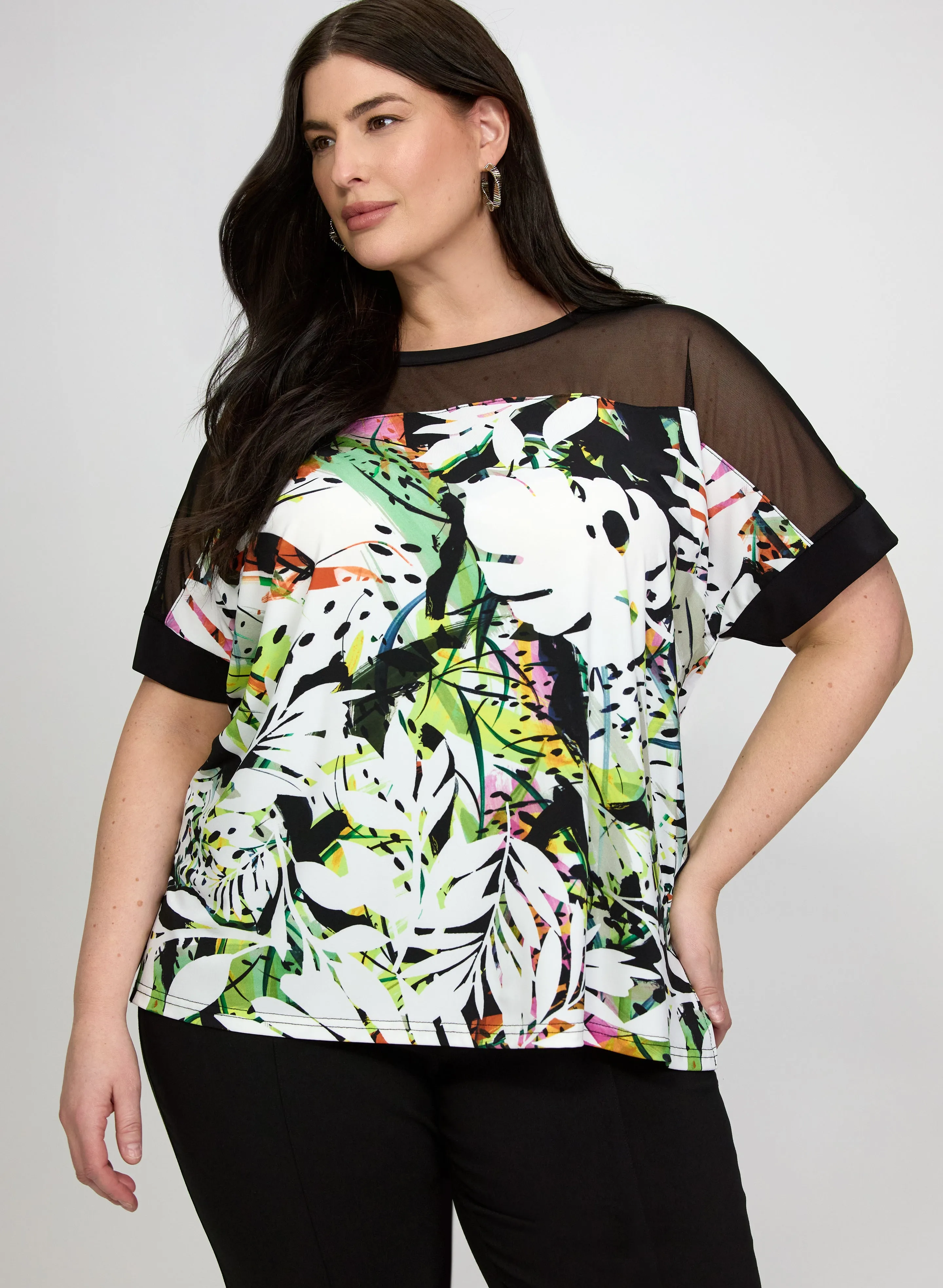 Laura Joseph Ribkoff - Abstract Leaf Print Top Laura Joseph Ribkoff - Abstract Leaf Print Top - Image 1