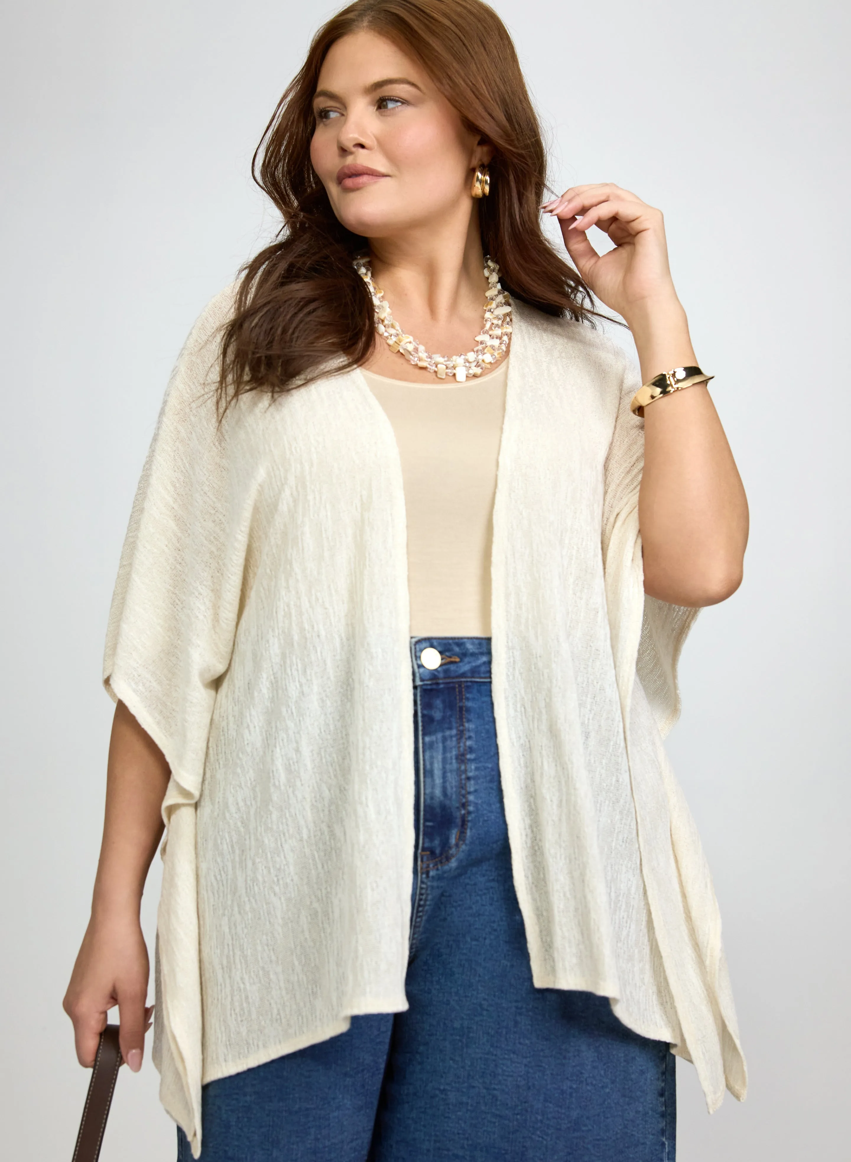 Laura Open Melange Knit Cover-Up Laura Open Melange Knit Cover-Up - Image 1