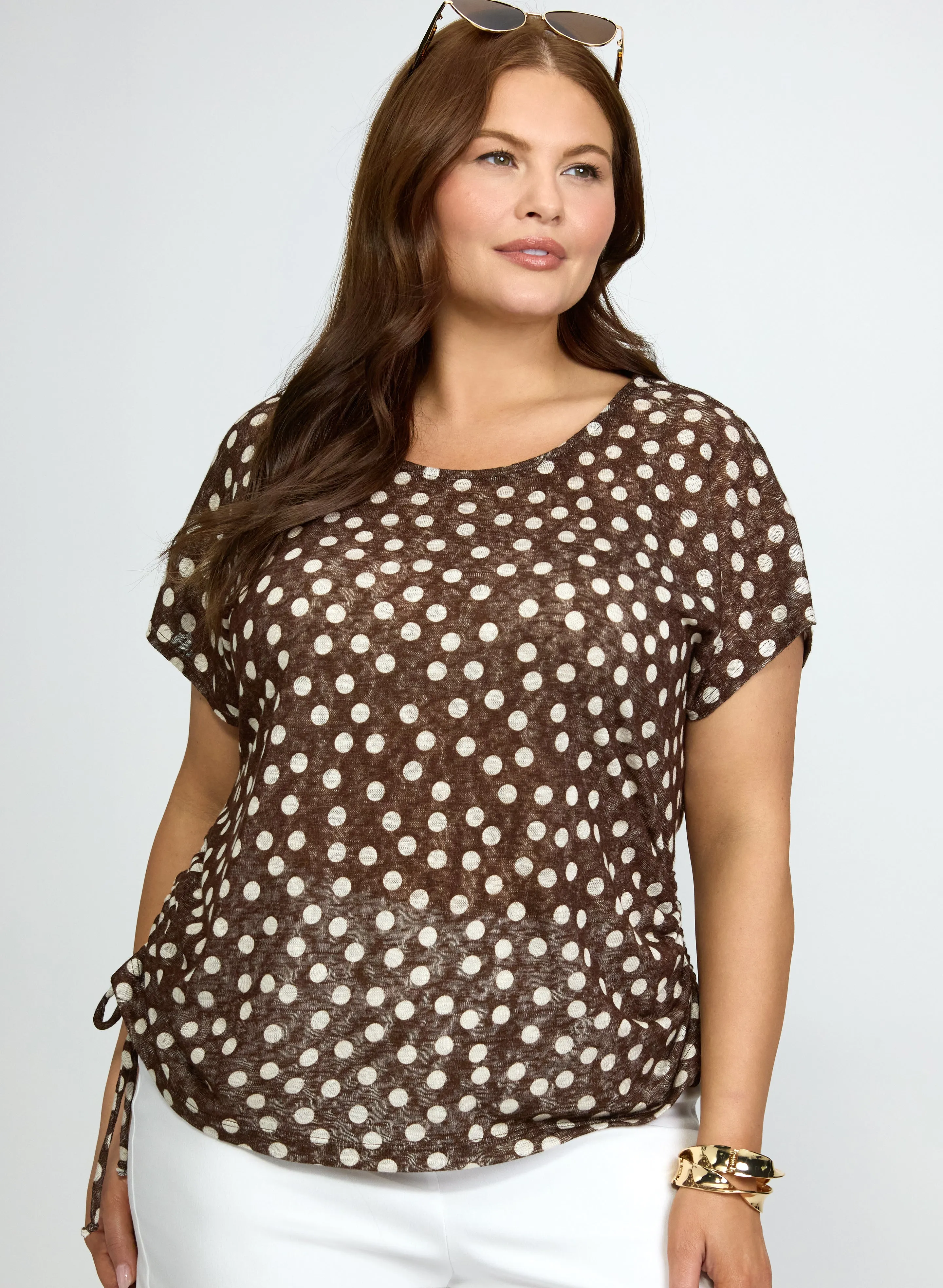 Laura Ruched Polka Dot Top Laura Ruched Polka Dot Top - Image 1