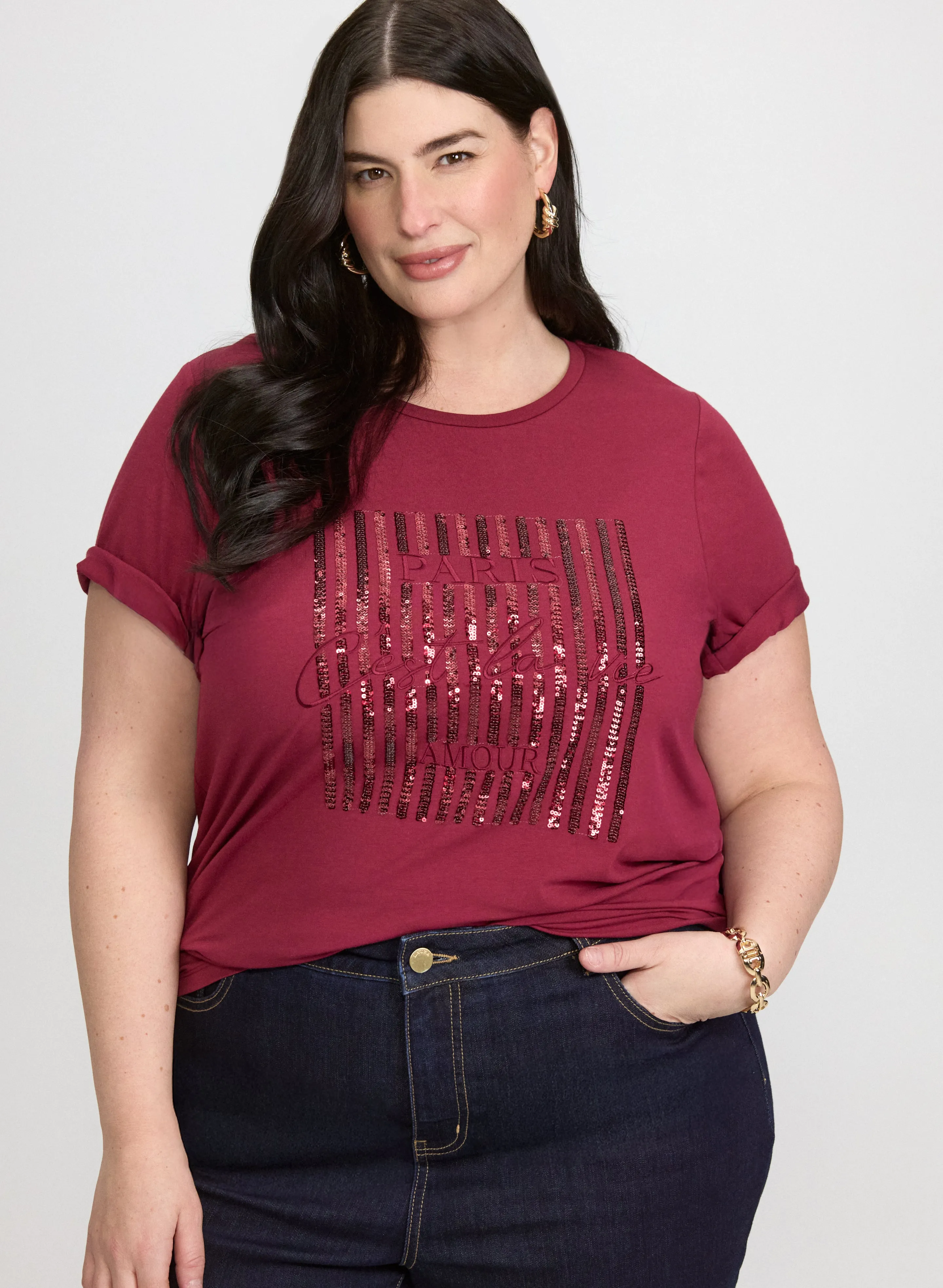 Laura Paris Sequin T-Shirt Laura Paris Sequin T-Shirt - Image 1