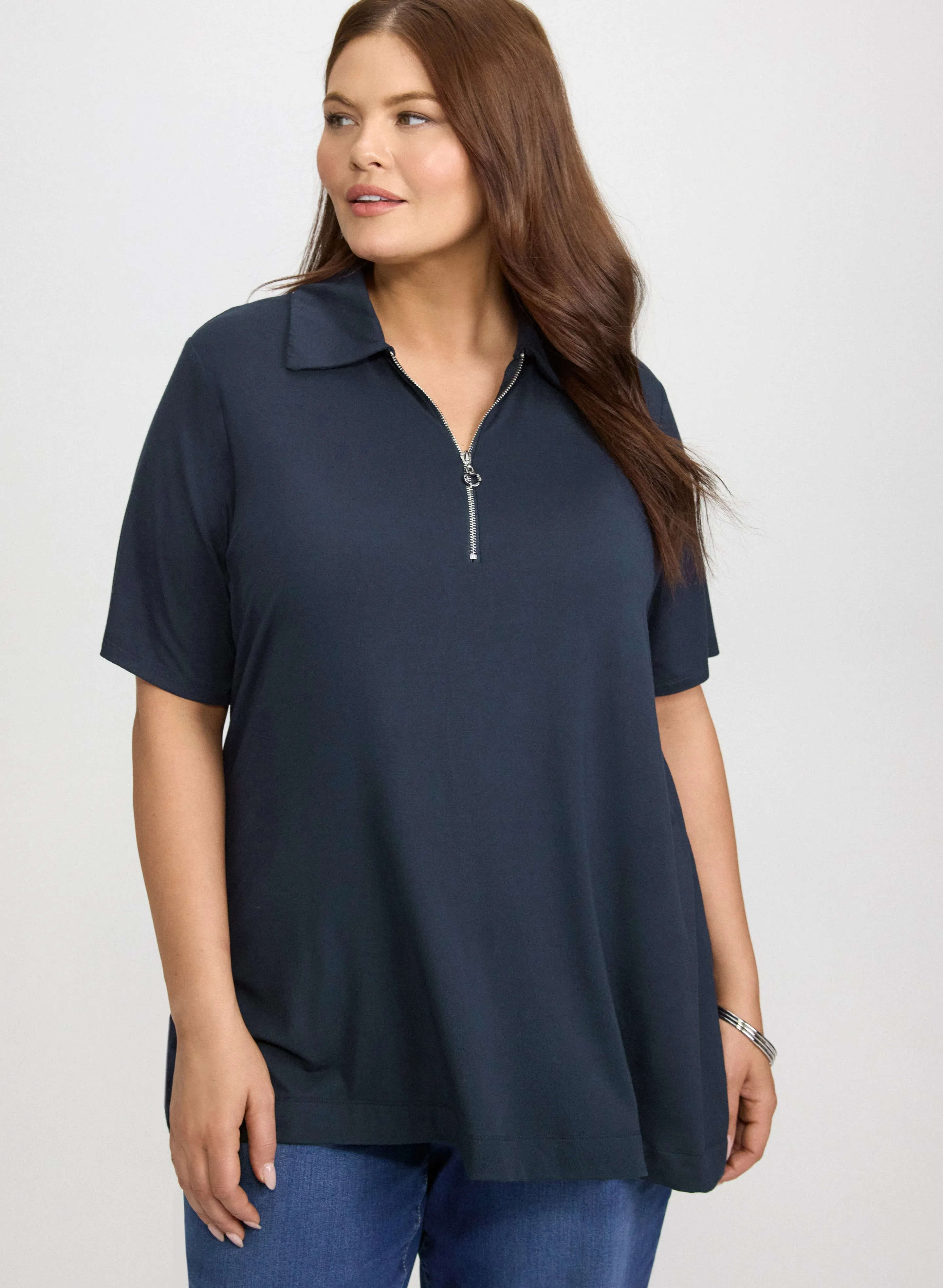 Laura Half-Zip Polo Top Laura Half-Zip Polo Top - Image 1