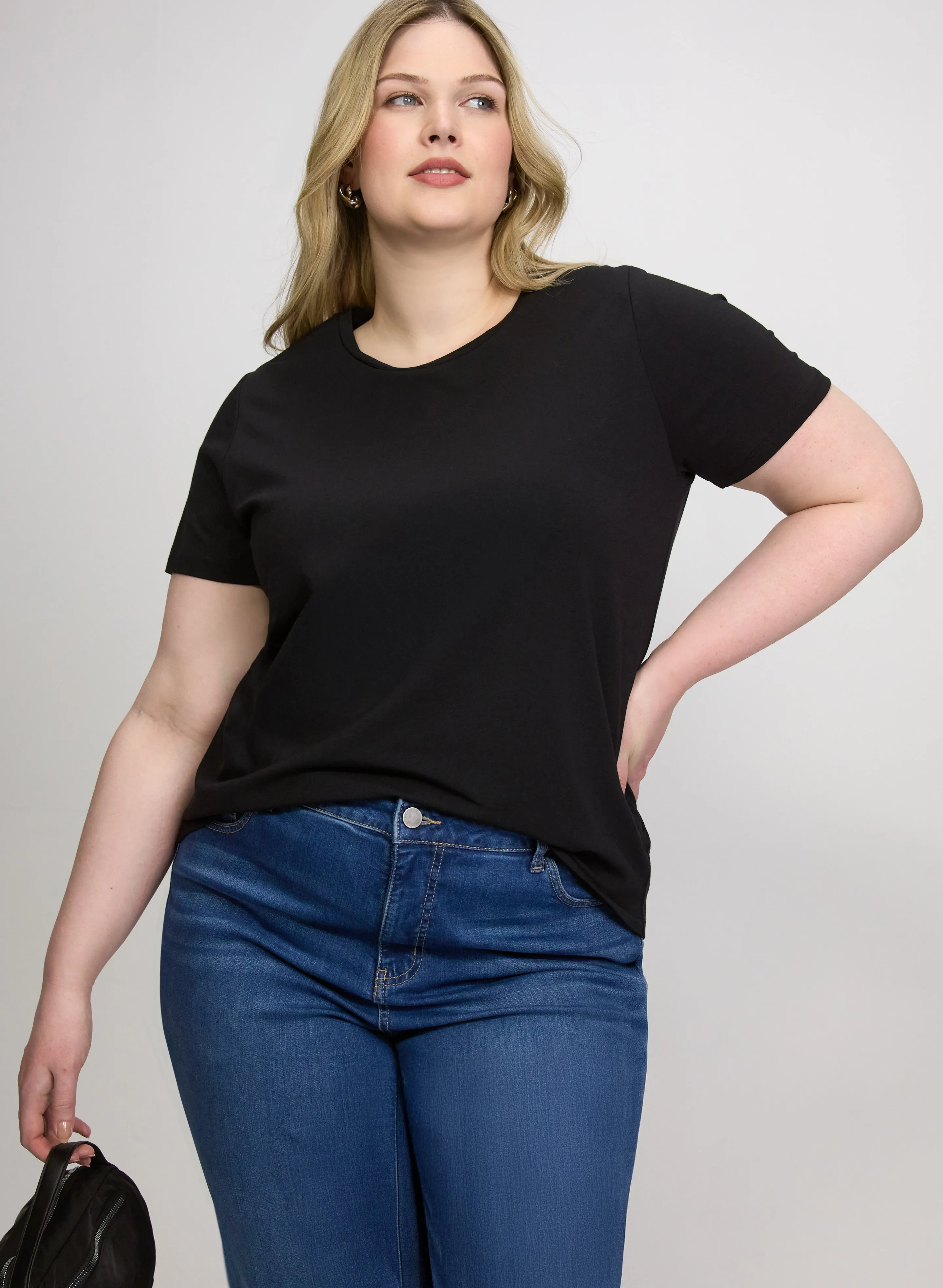 Laura Cotton-Blend Crew Neck T-Shirt Laura Cotton-Blend Crew Neck T-Shirt - Image 1