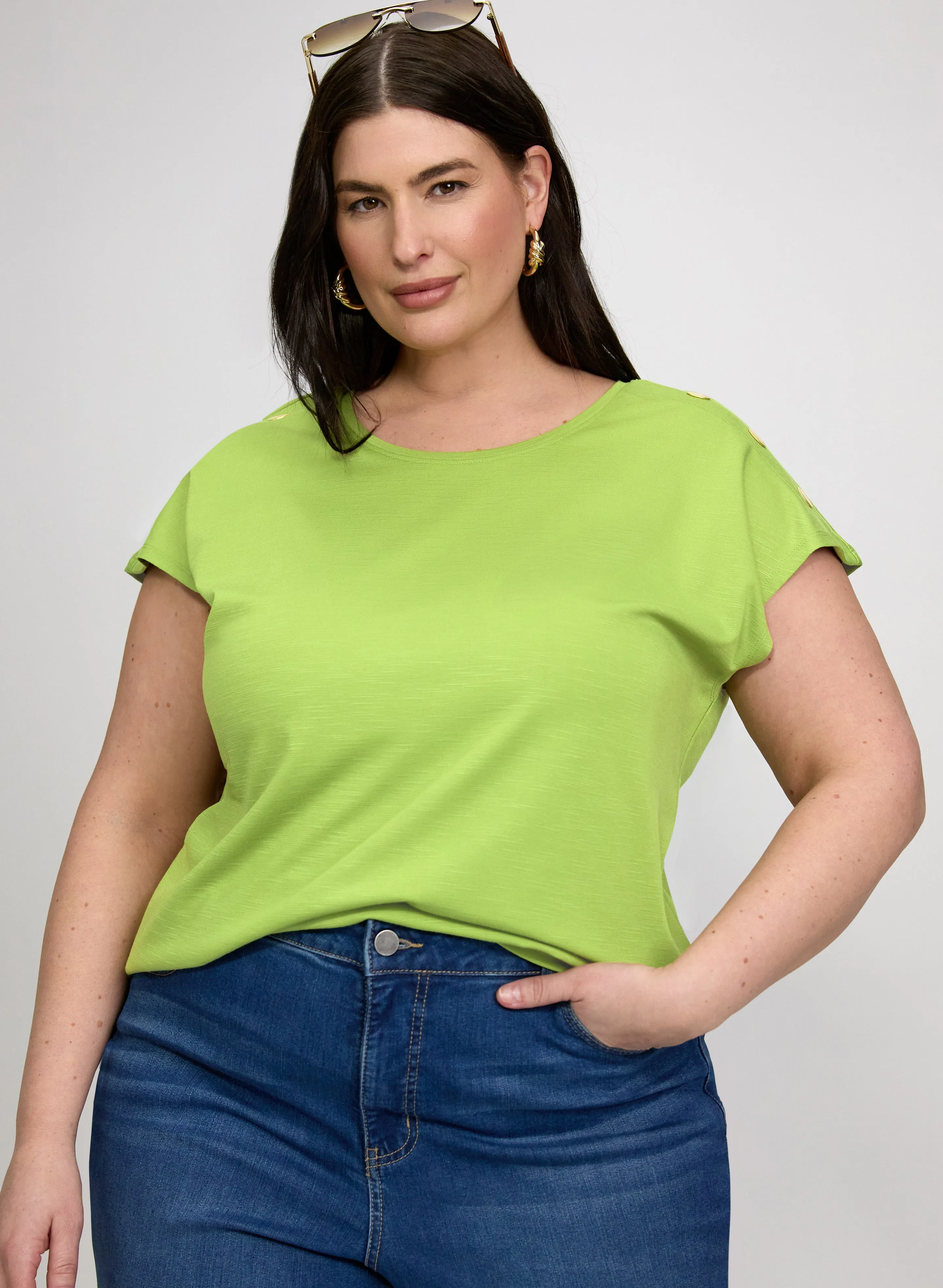 Laura Button Detail T-Shirt Laura Button Detail T-Shirt - Image 1