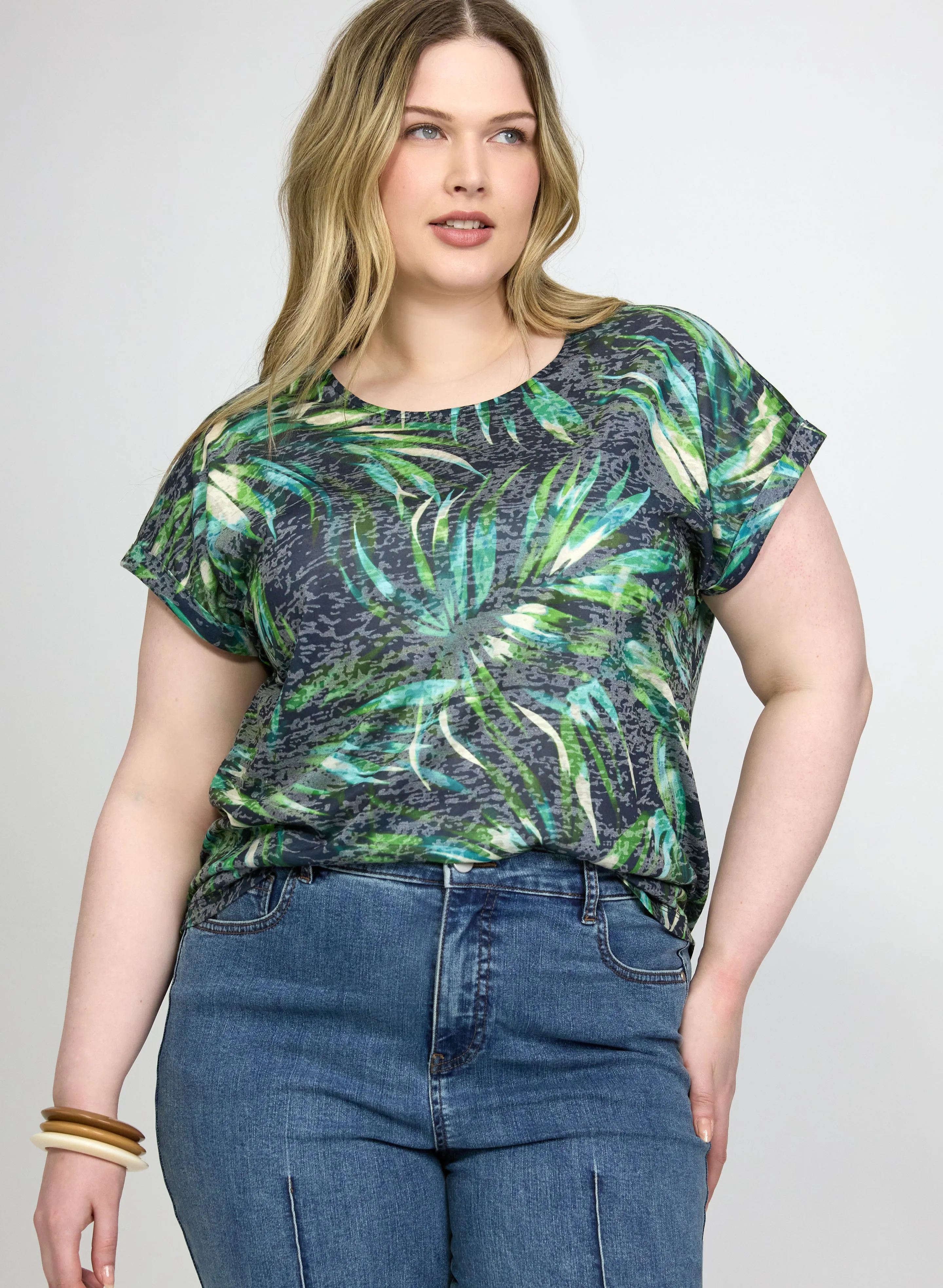 Laura Leaf Print T-Shirt Laura Leaf Print T-Shirt - Image 1