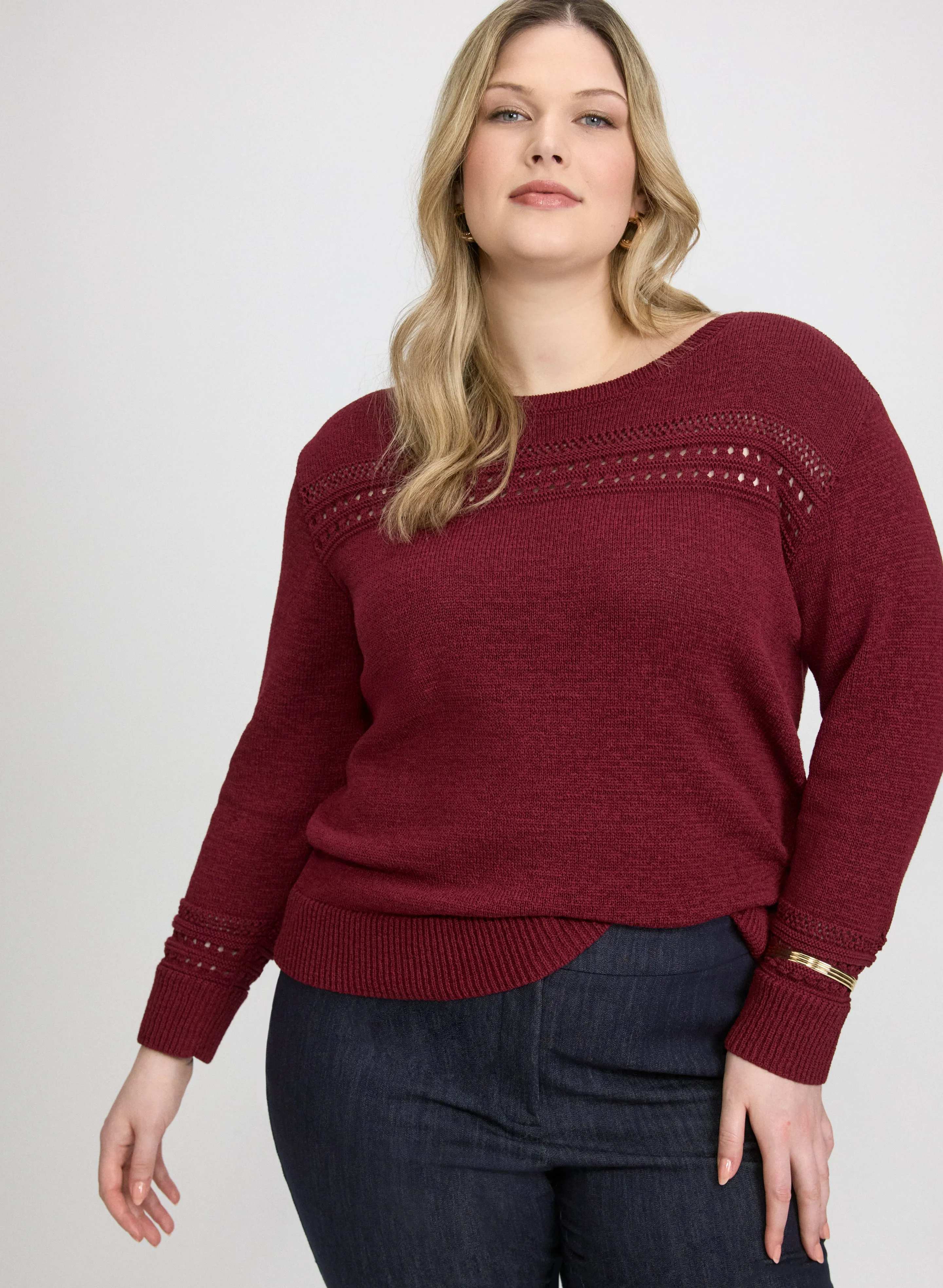 Laura Pointelle Knit Sweater Laura Pointelle Knit Sweater - Image 1
