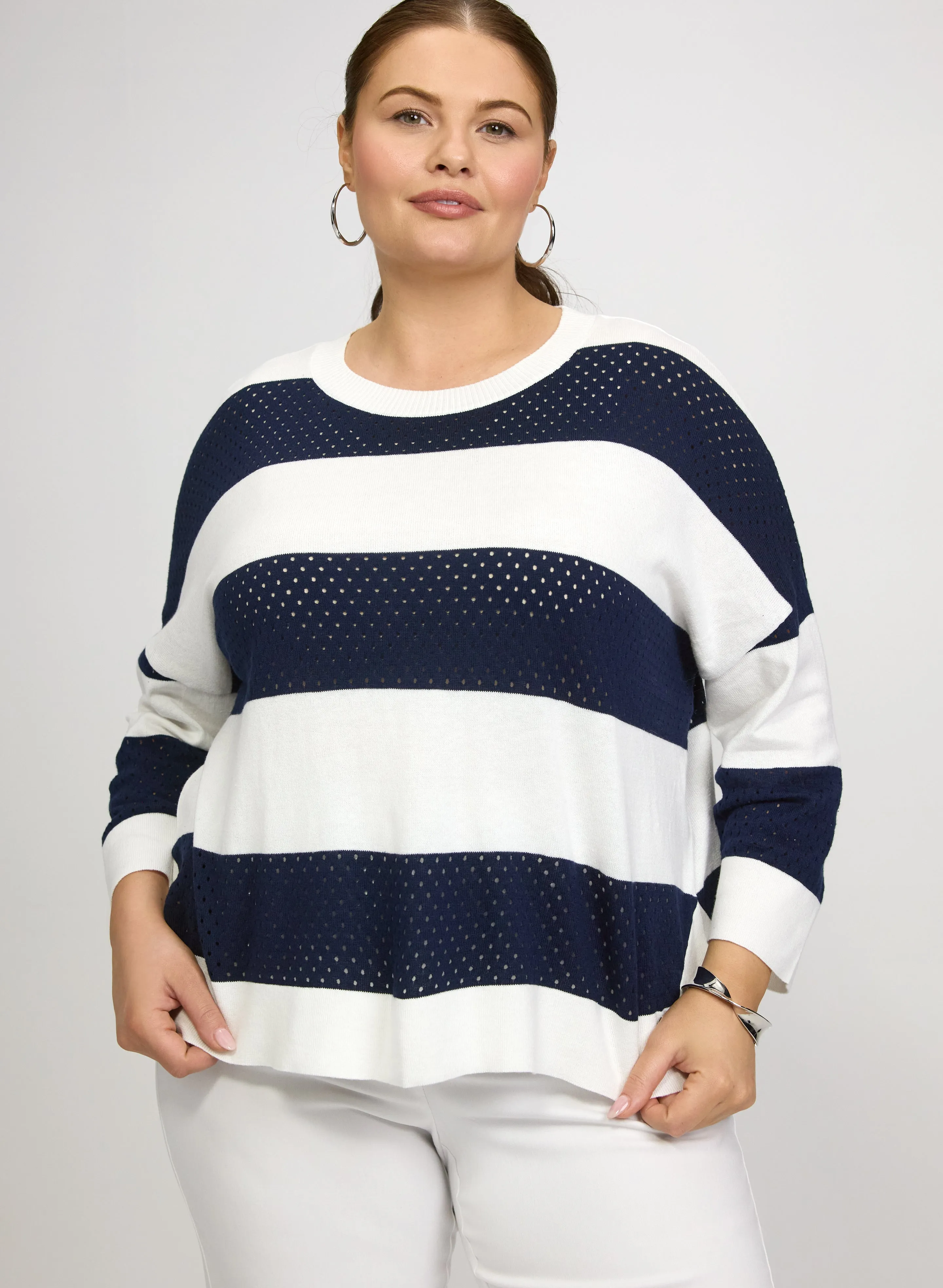 Laura Joseph Ribkoff - Stripe Knit Pullover Laura Joseph Ribkoff - Stripe Knit Pullover - Image 1