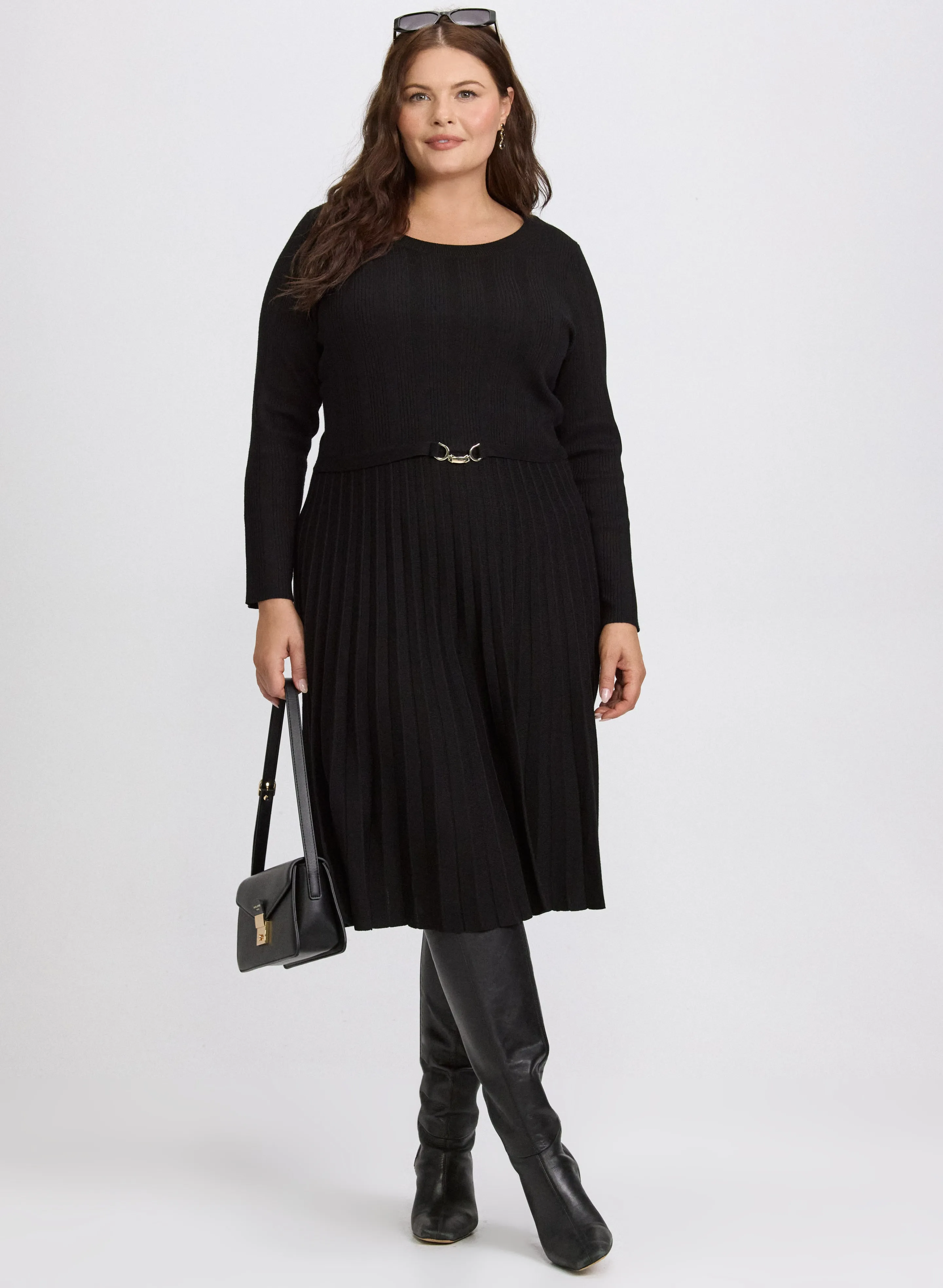 Laura Pleated Sweater Dress Laura Pleated Sweater Dress - Image 1