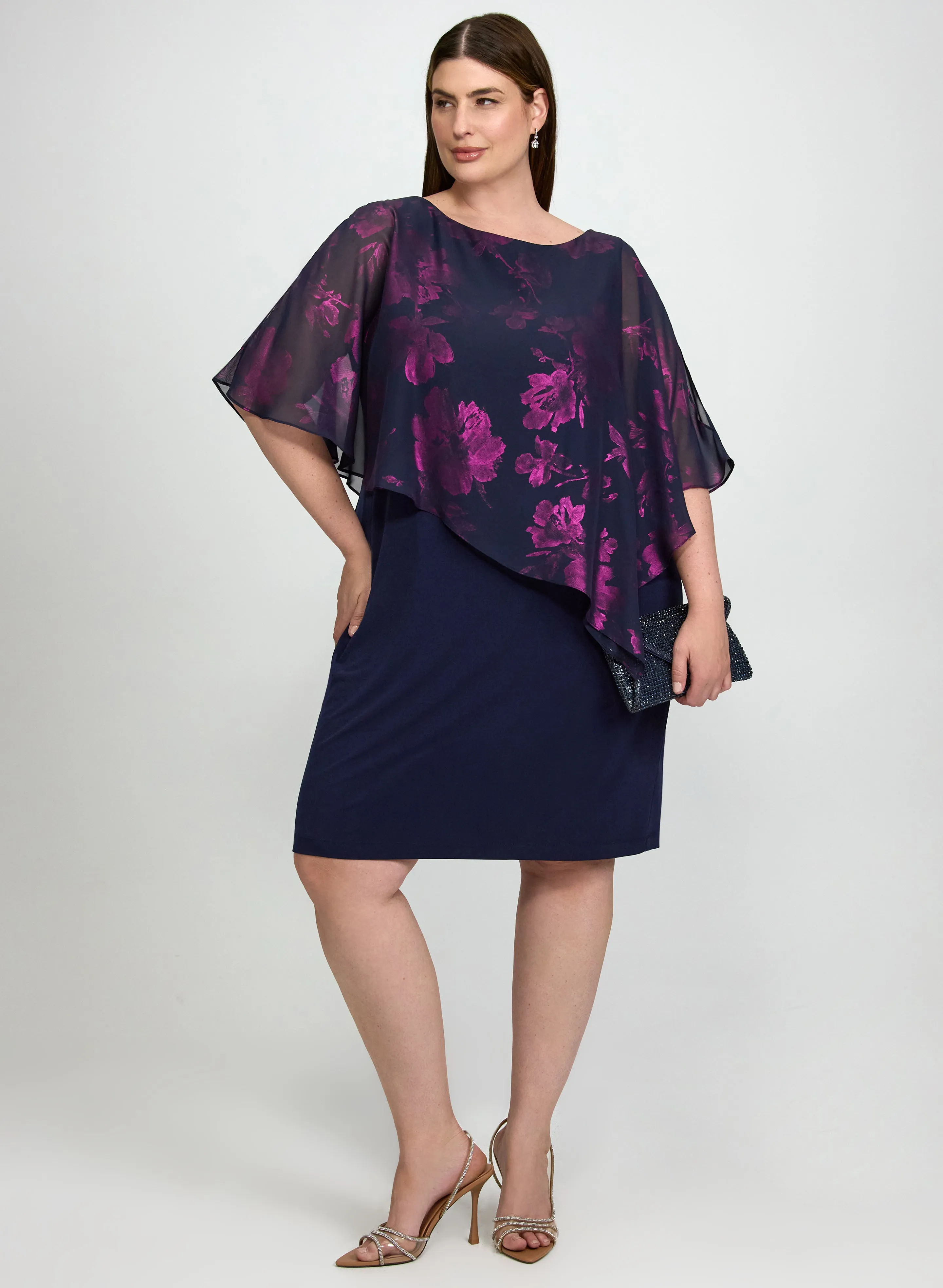 Laura Metallic Floral Overlay Dress Laura Metallic Floral Overlay Dress - Image 1