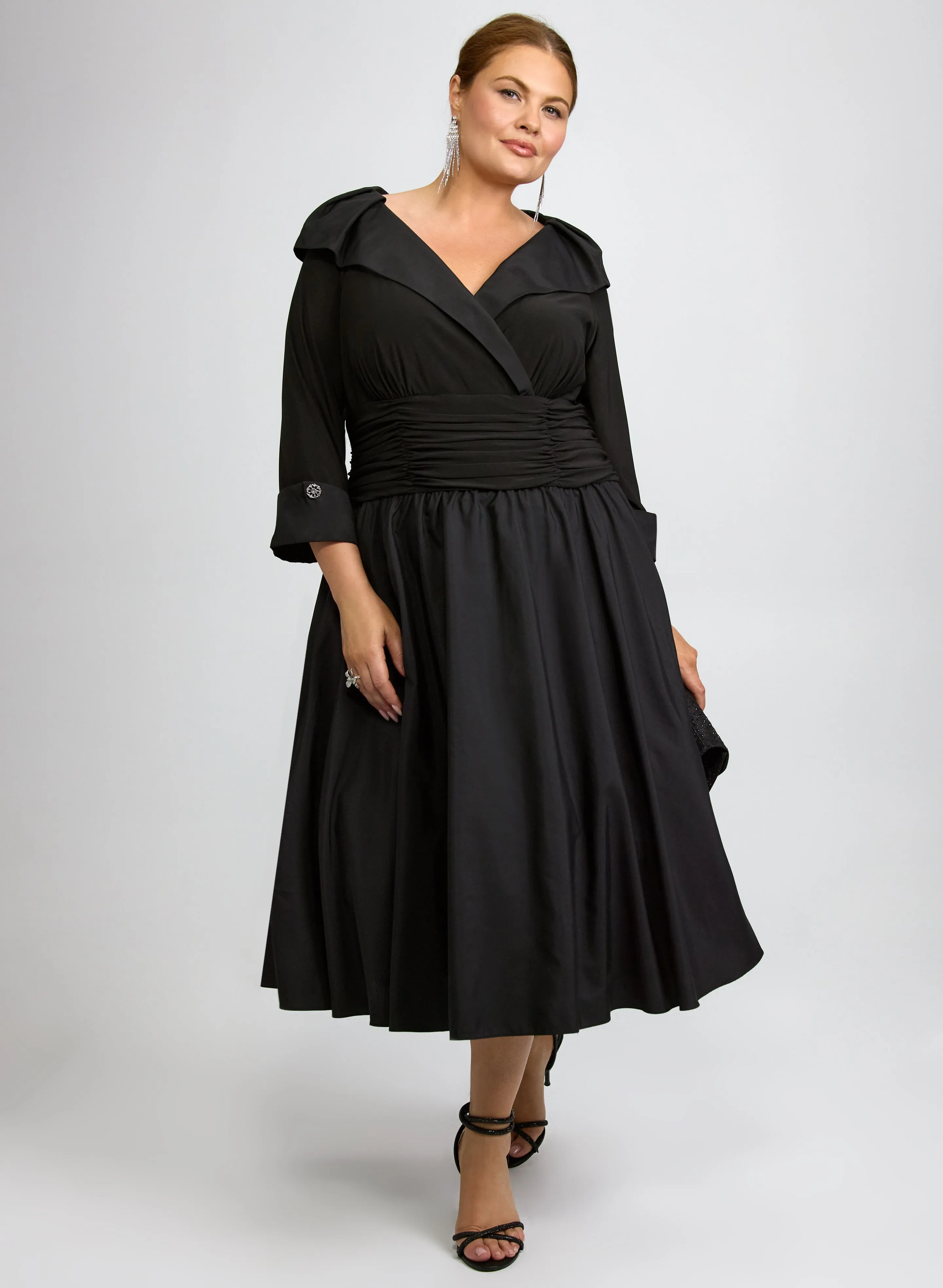 Laura Jersey & Taffeta Midi Dress Laura Jersey & Taffeta Midi Dress - Image 1