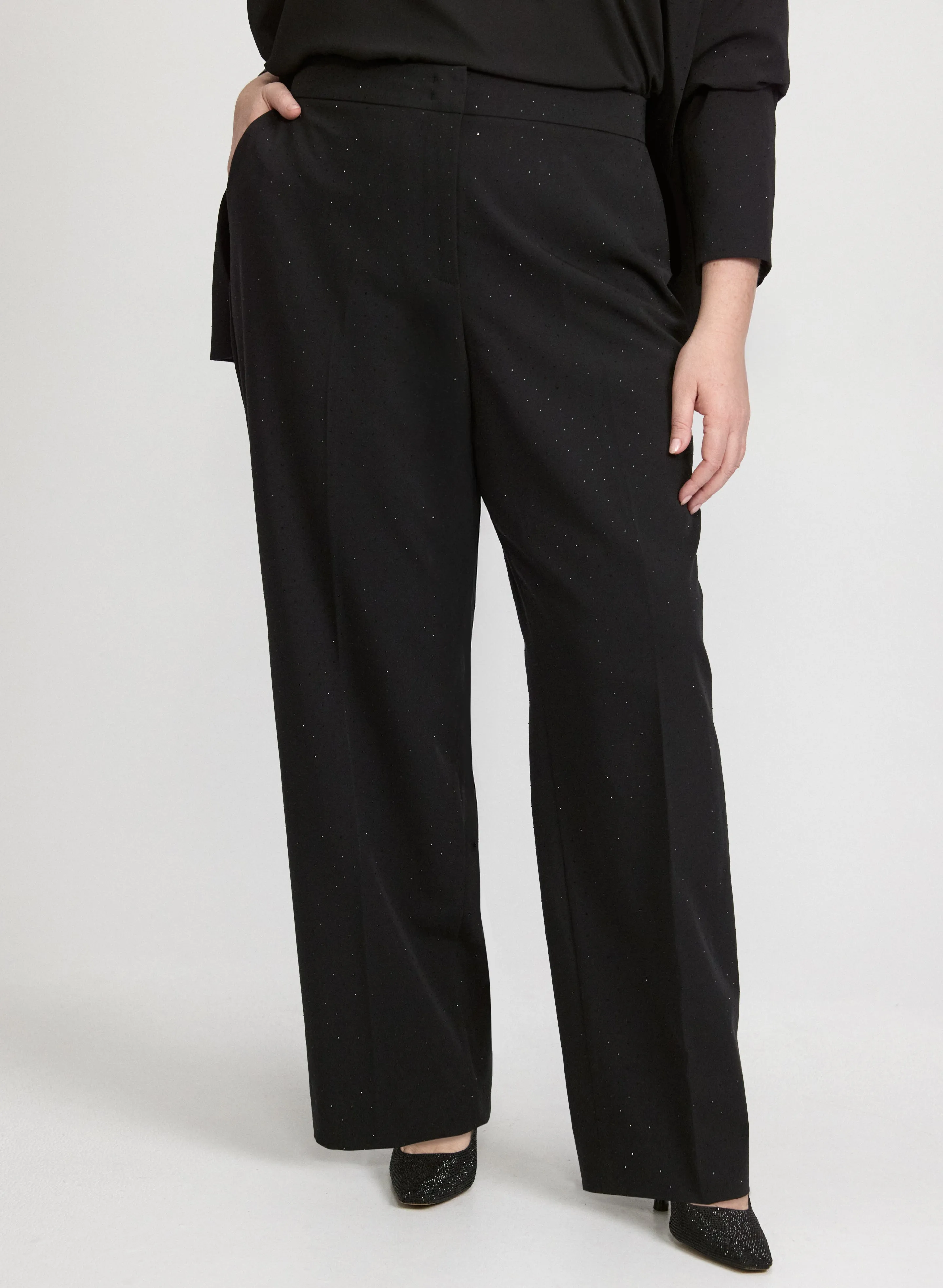Laura Olivia Wide-Leg Pants with Stud Details Laura Olivia Wide-Leg Pants with Stud Details - Image 1