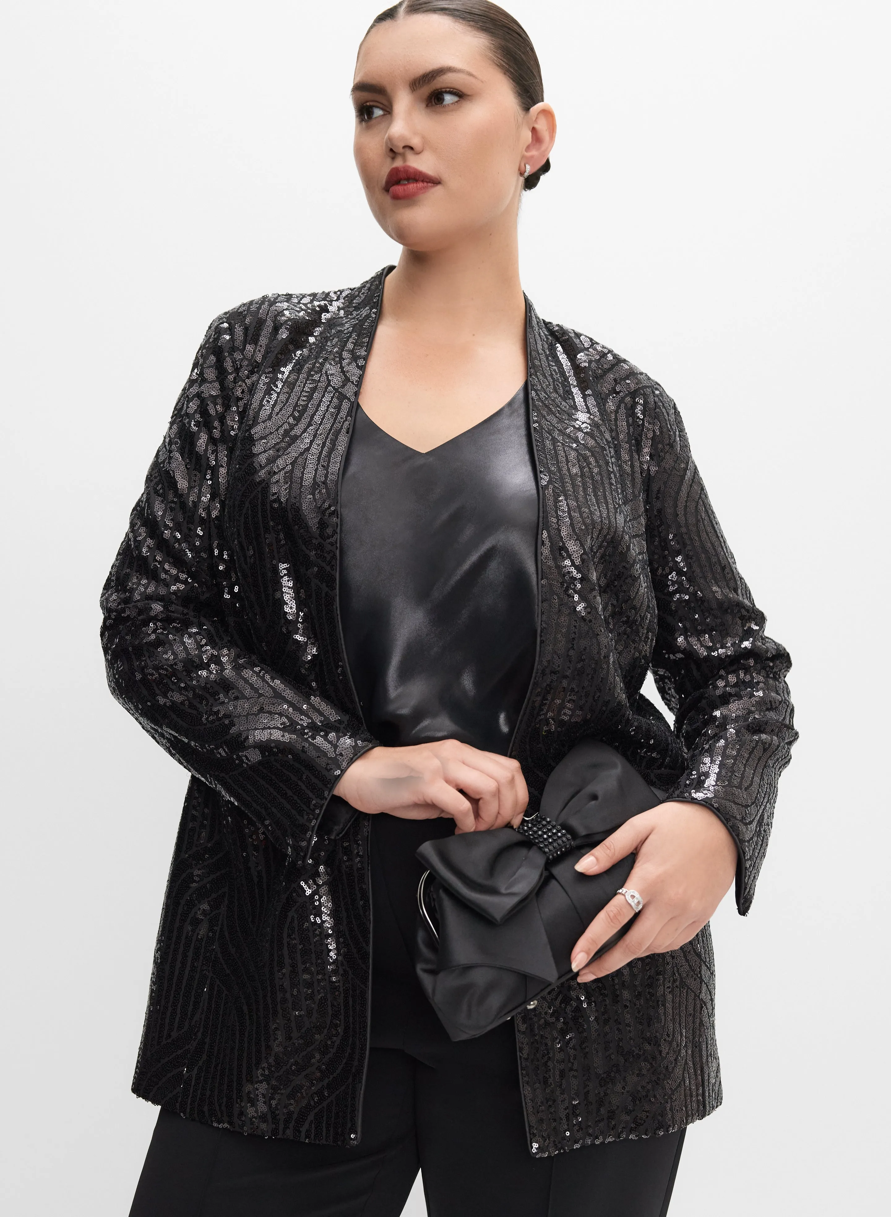 Laura Melanie Lyne - Sequined Open-Front Jacket Laura Melanie Lyne - Sequined Open-Front Jacket - Image 1
