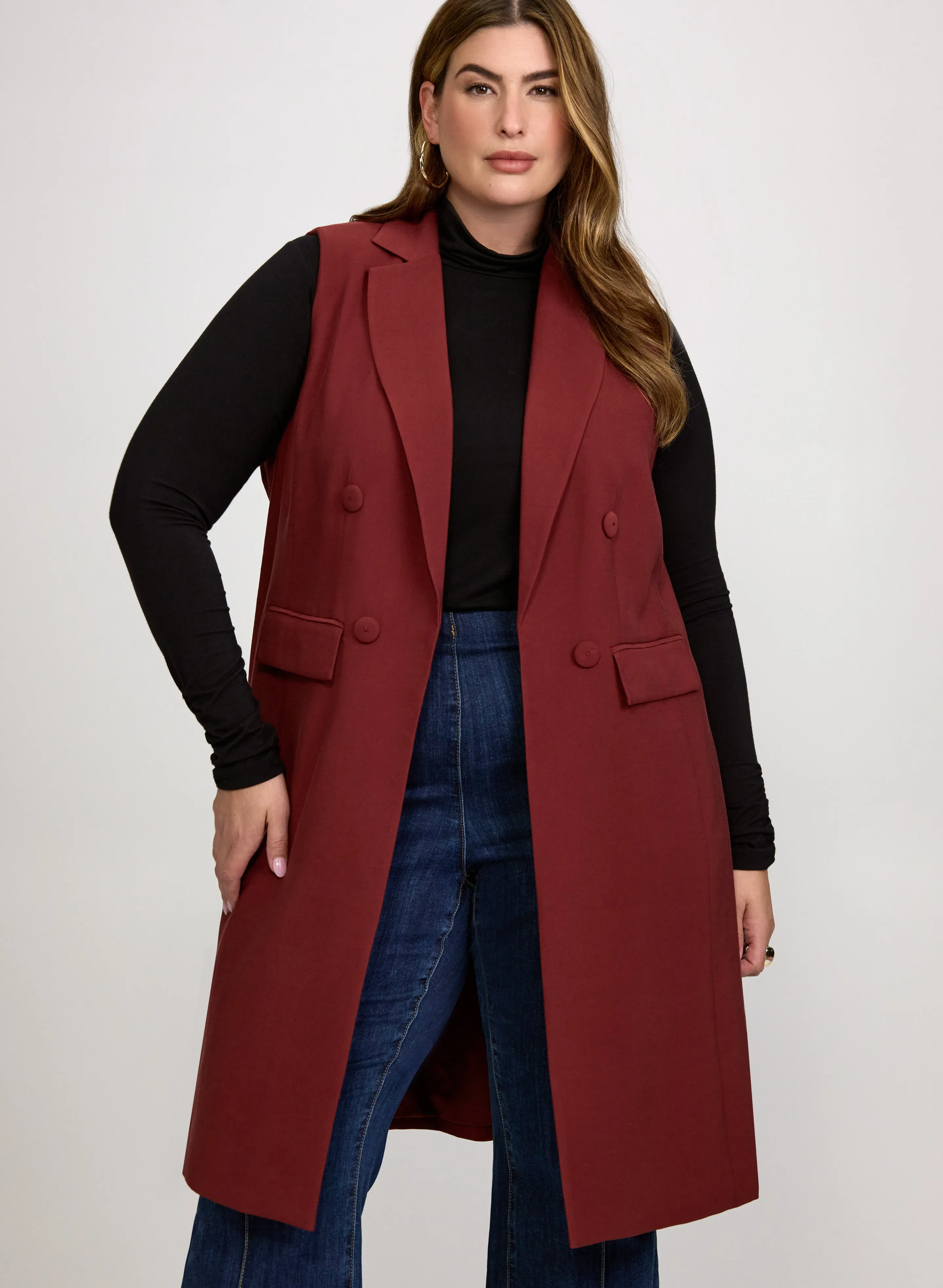 Laura Long Twill Vest Laura Long Twill Vest - Image 1