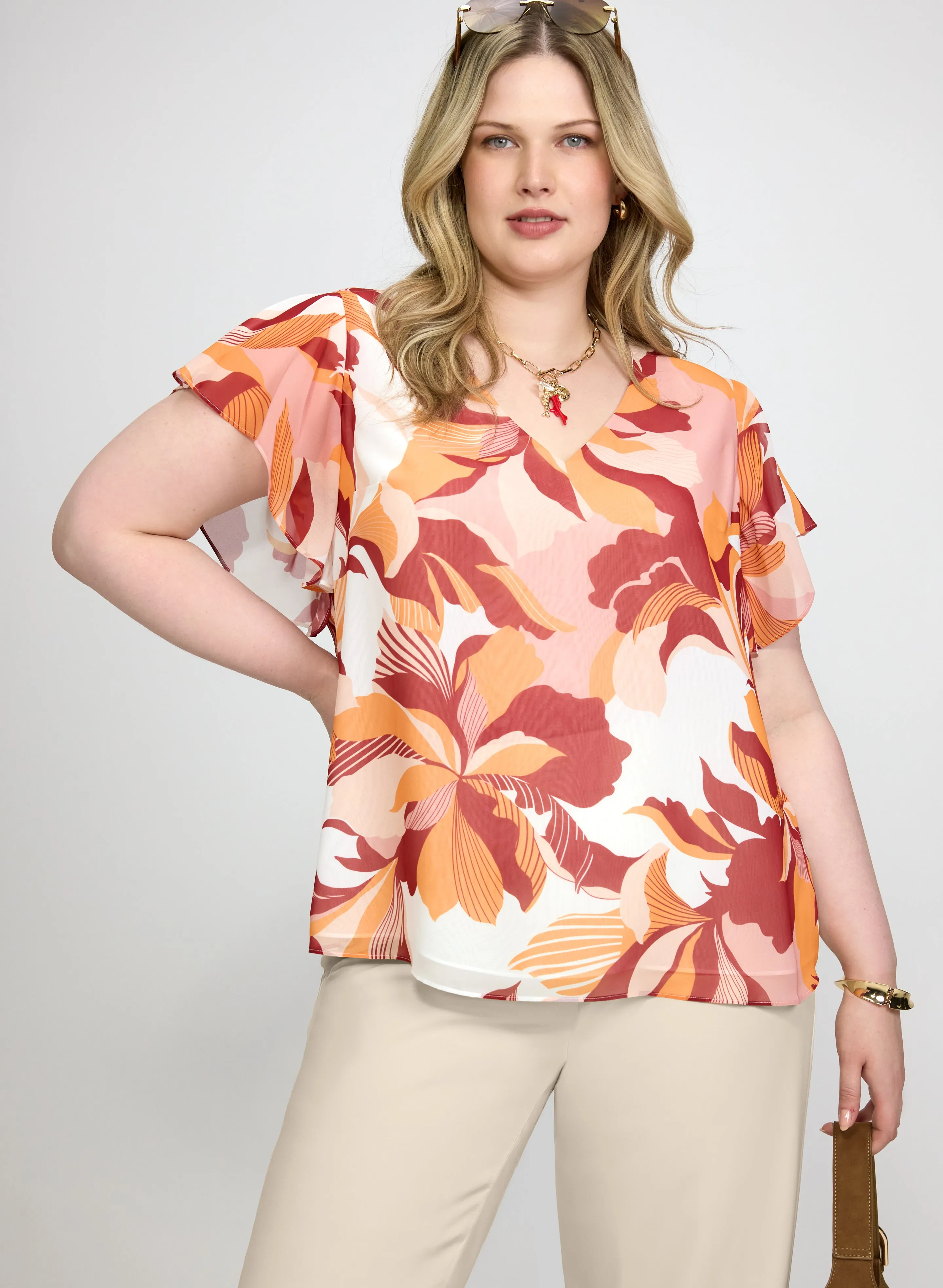 Laura Floral Flutter Sleeve Blouse Laura Floral Flutter Sleeve Blouse - Image 1