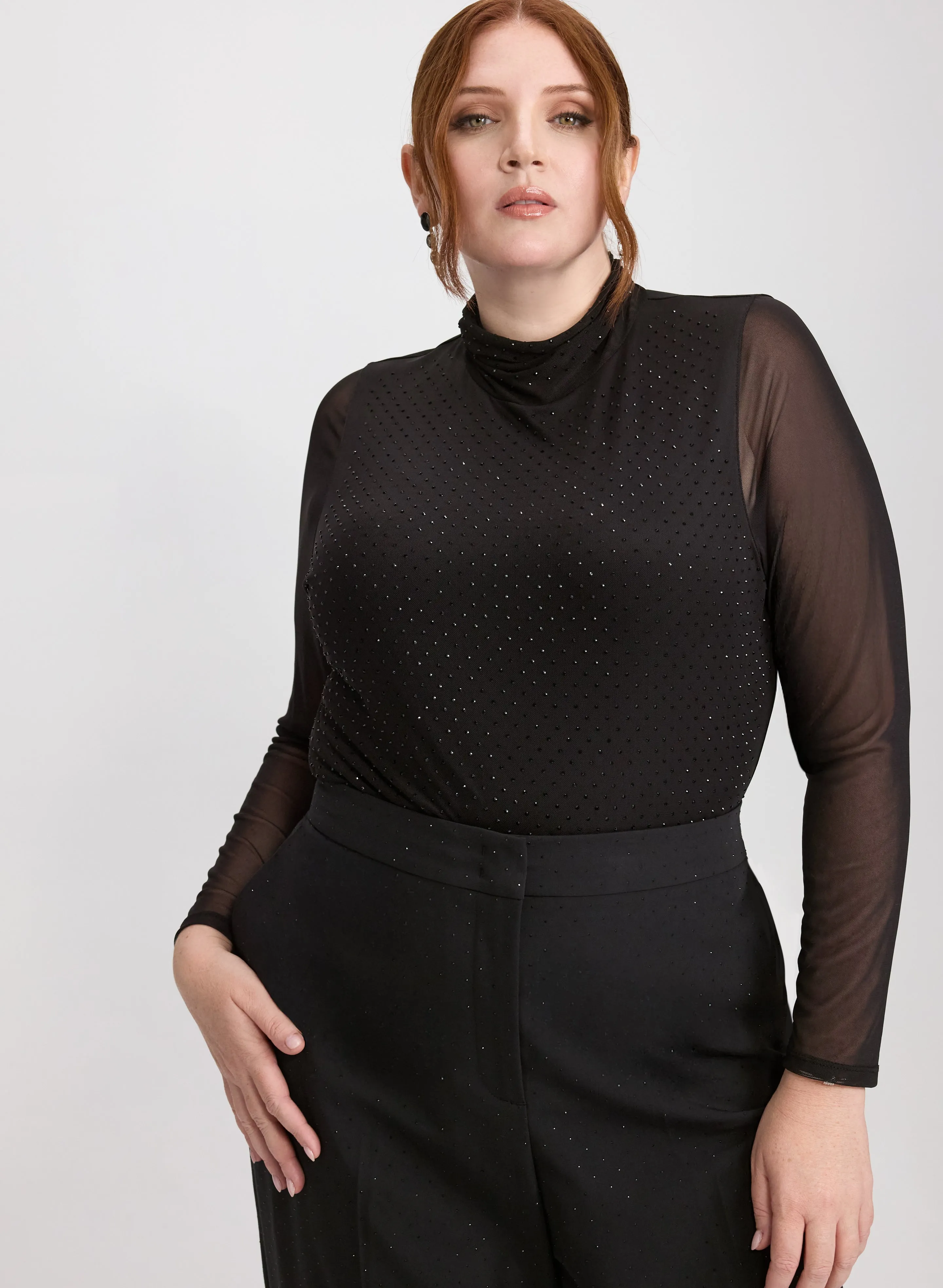 Laura Mesh Tonal Embellished Top Laura Mesh Tonal Embellished Top - Image 1
