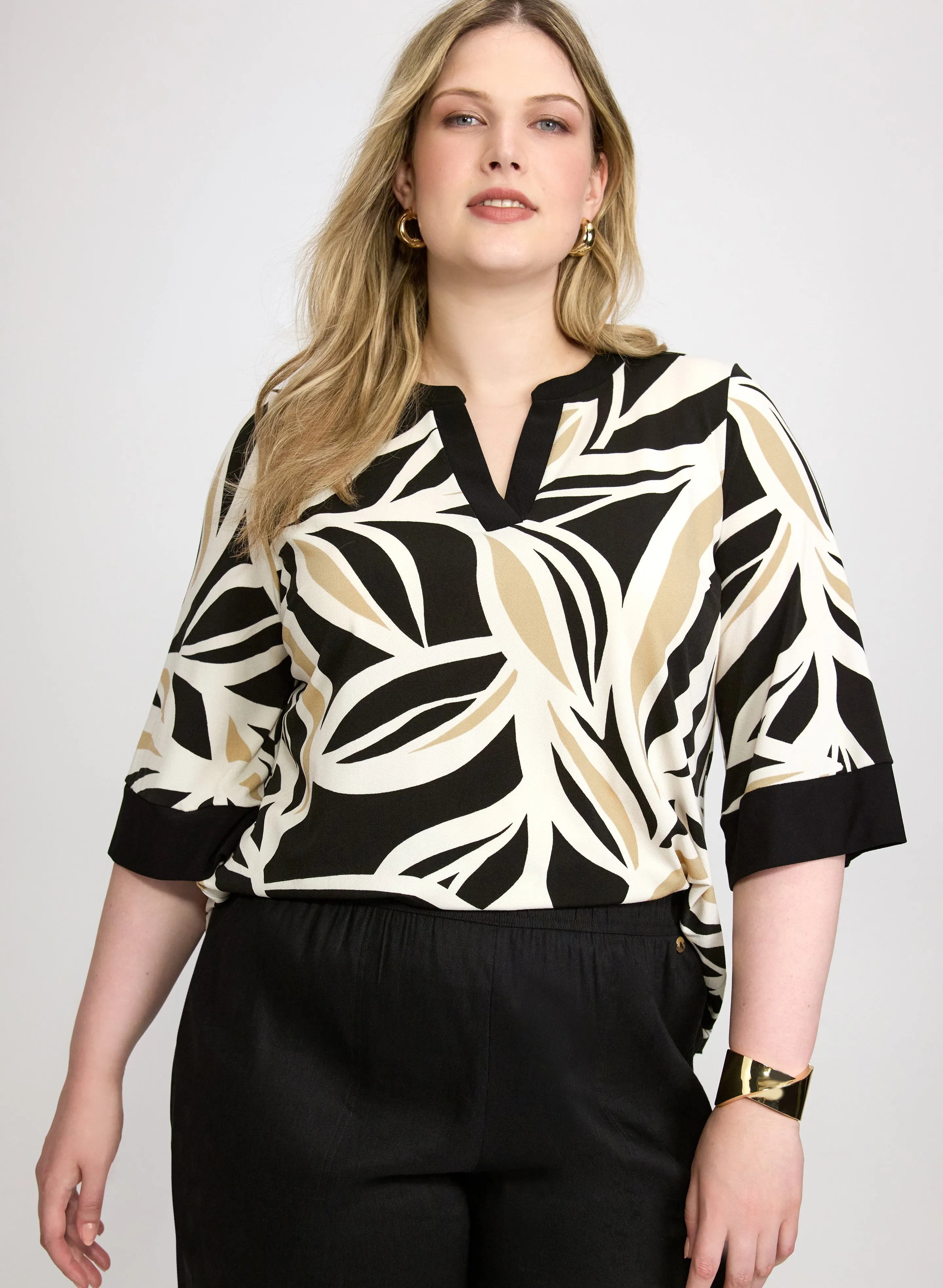 Laura Graphic Leaf Print Top Laura Graphic Leaf Print Top - Image 1