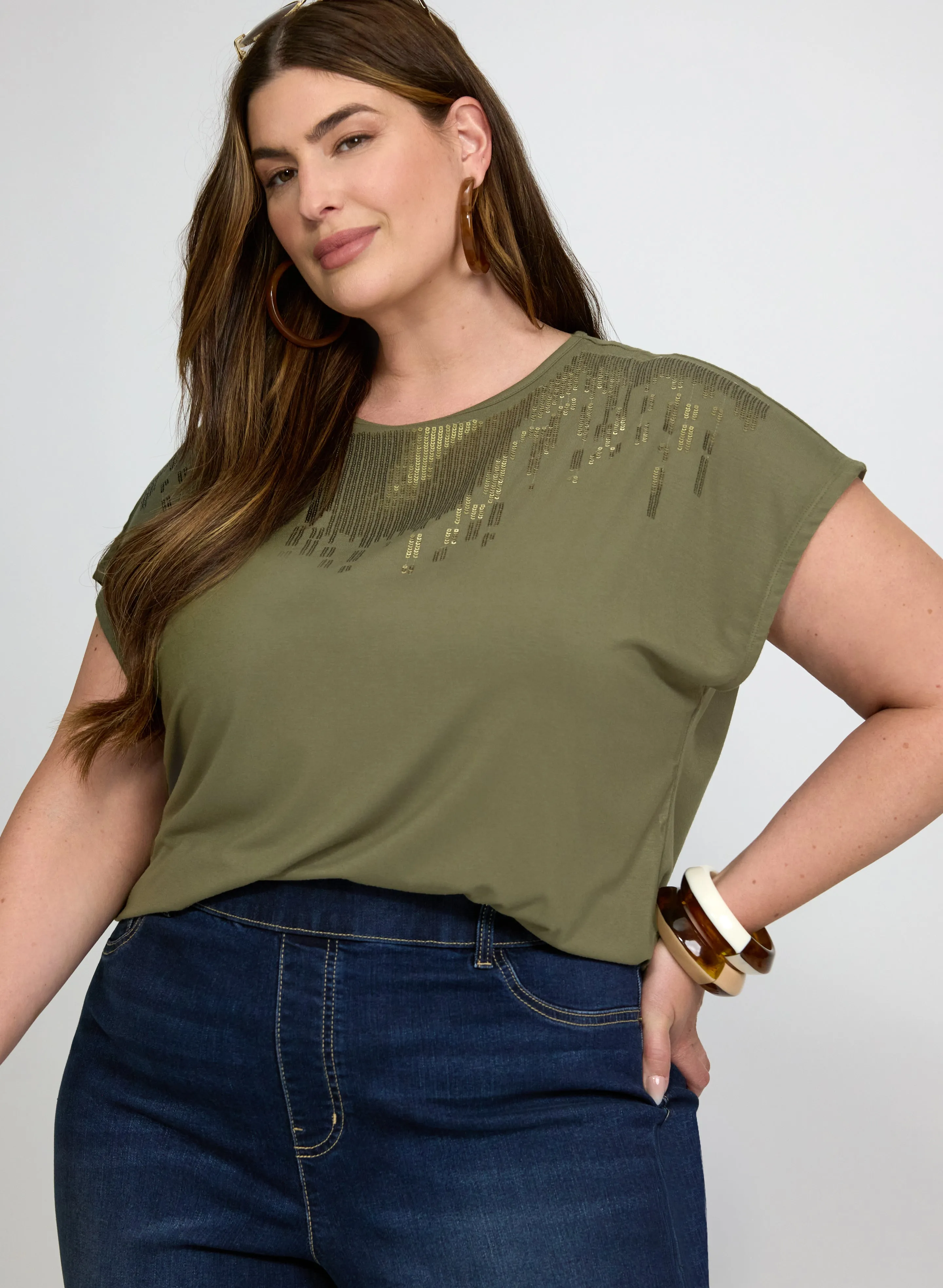 Laura Tonal Sequined T-Shirt Laura Tonal Sequined T-Shirt - Image 1