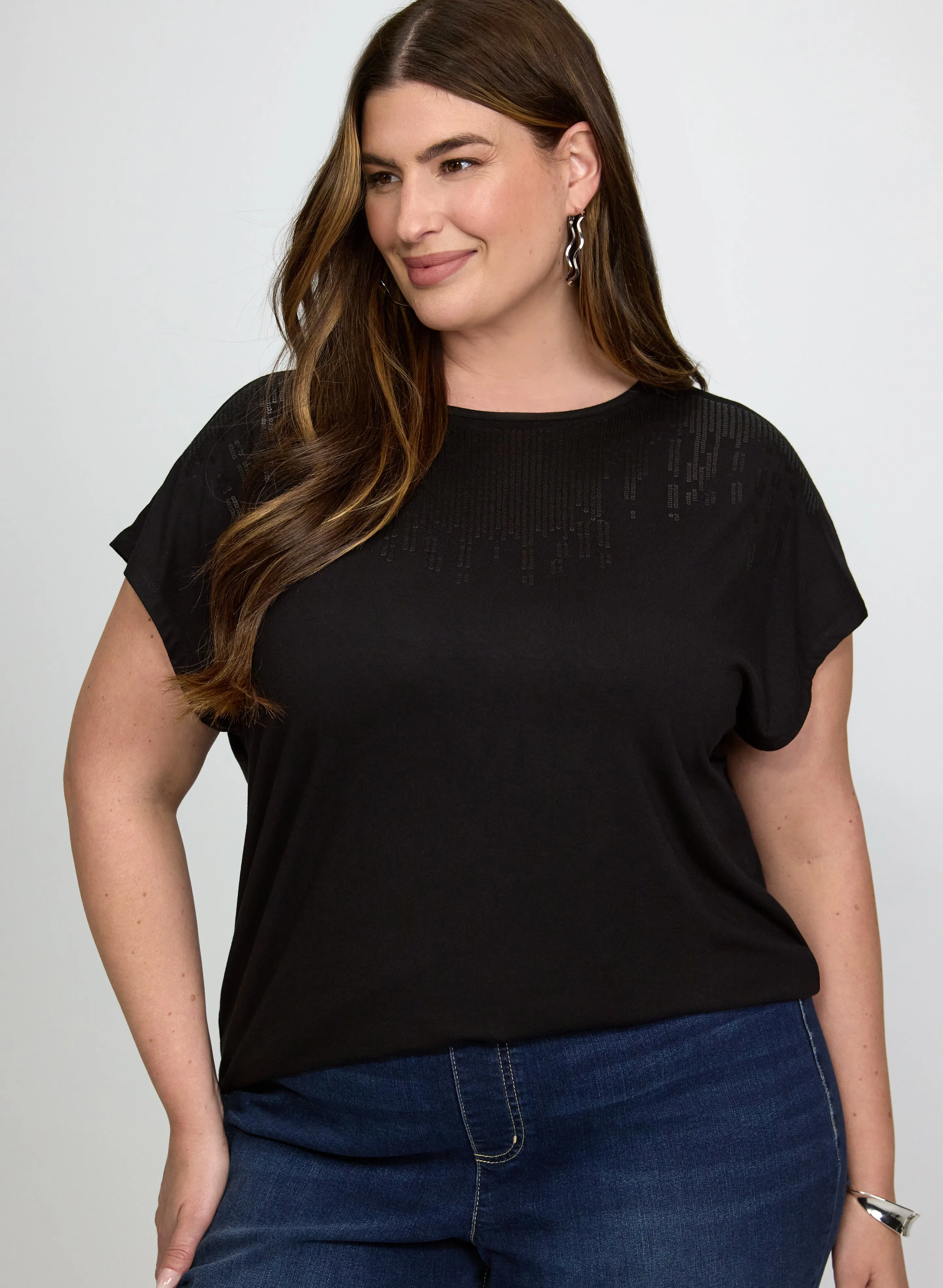 Laura Tonal Sequined T-Shirt Laura Tonal Sequined T-Shirt - Image 1