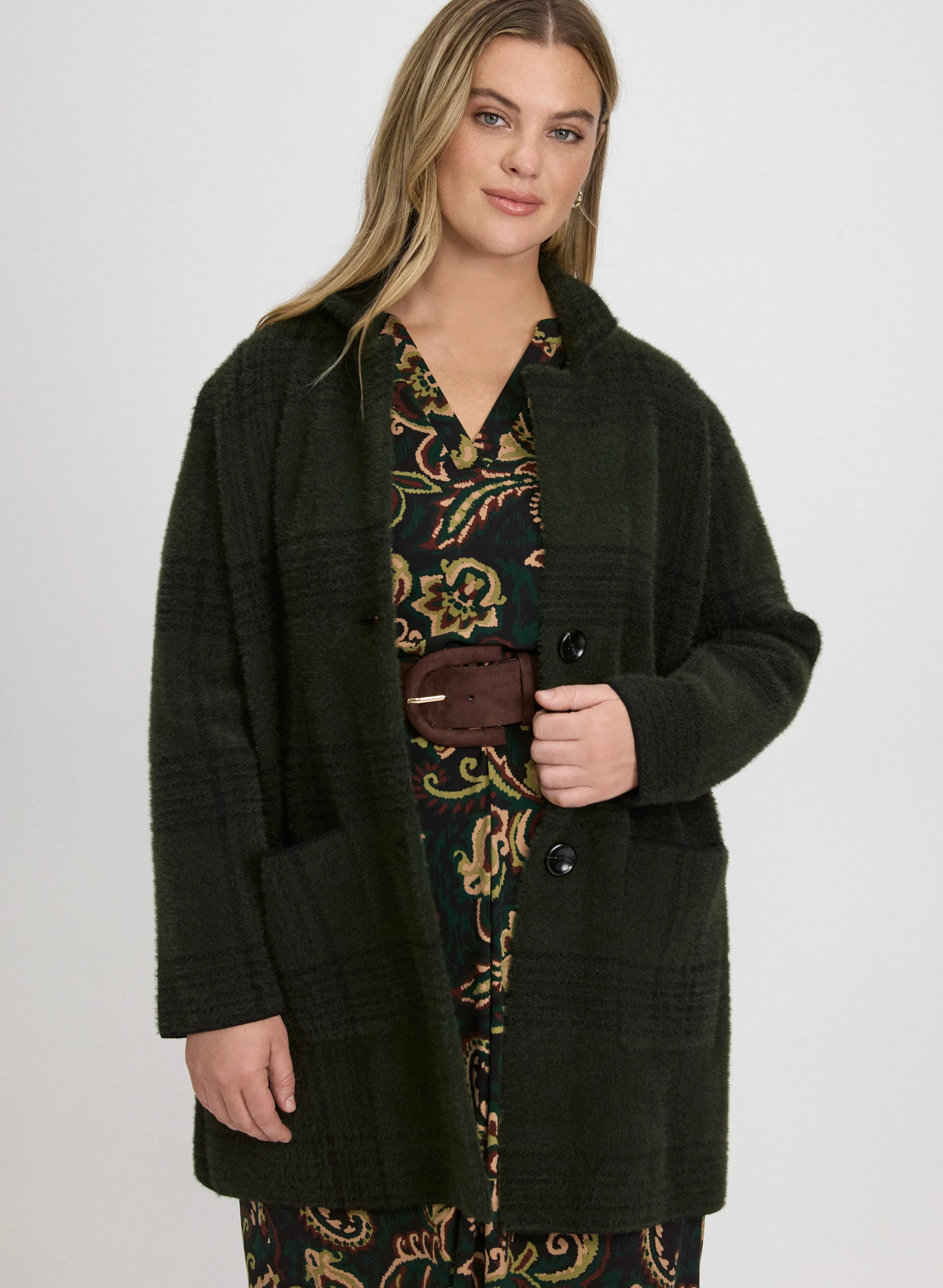 Laura Plaid Coatigan Laura Plaid Coatigan - Image 1