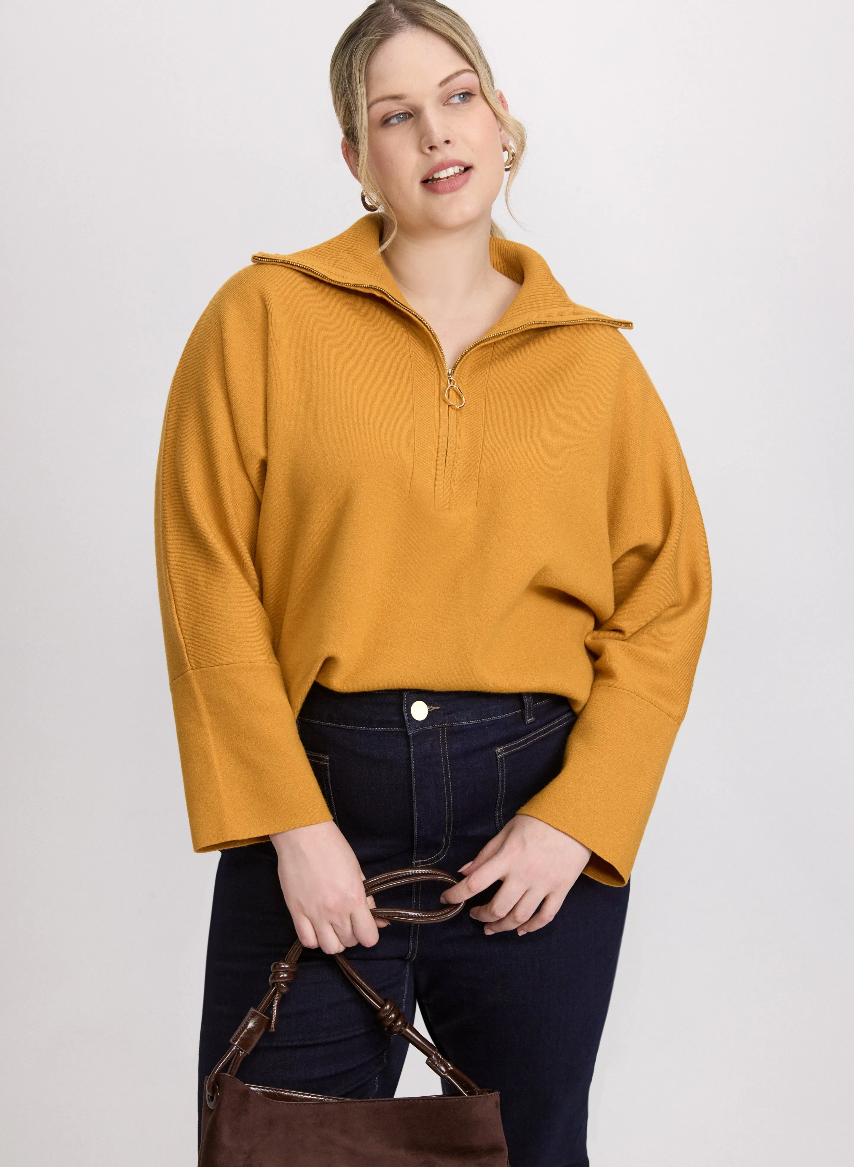 Laura Joseph Ribkoff - Zip-Up Pullover Sweater Laura Joseph Ribkoff - Zip-Up Pullover Sweater - Image 1
