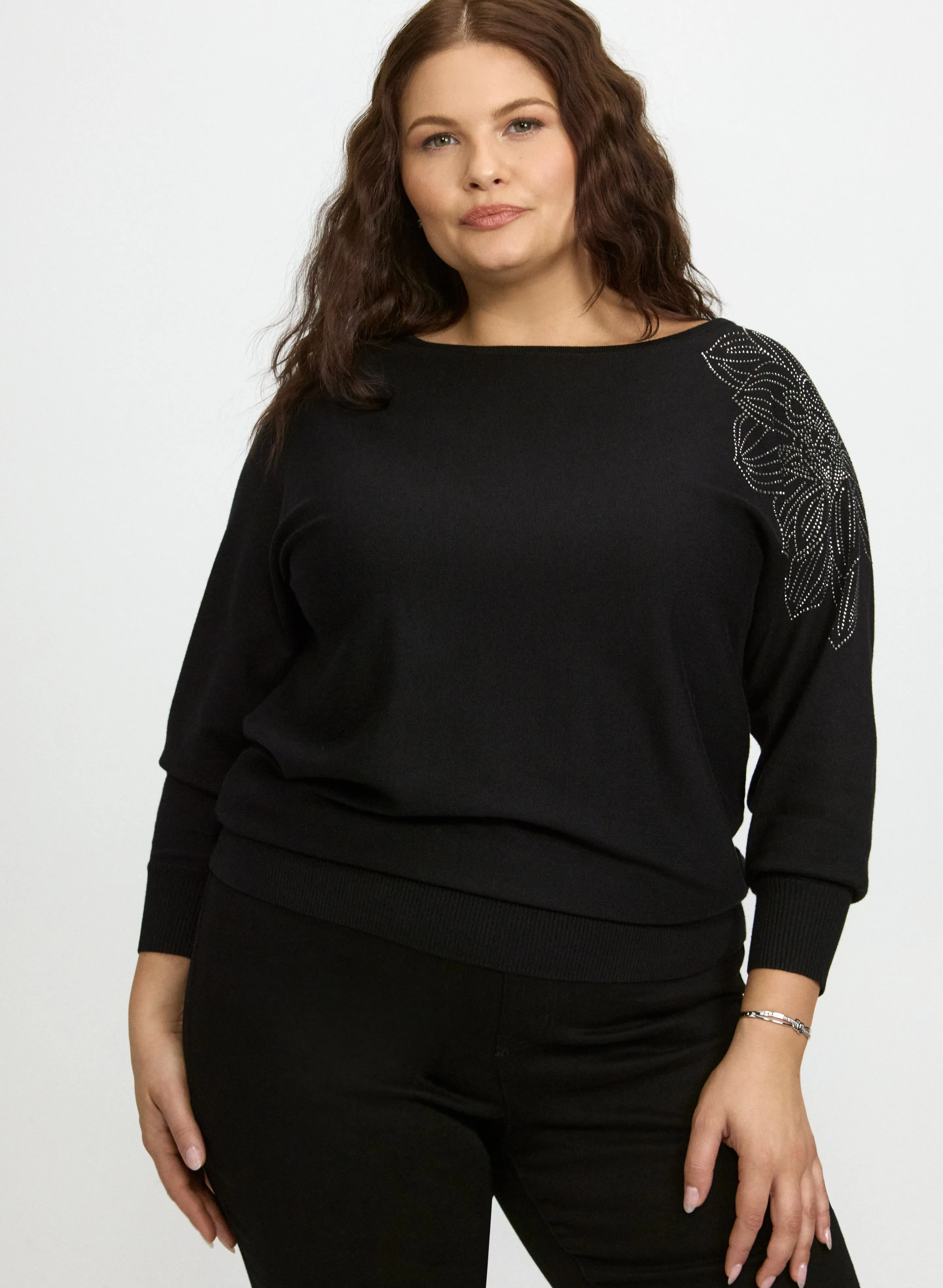 Laura Floral Rhinestone Pullover Laura Floral Rhinestone Pullover - Image 1