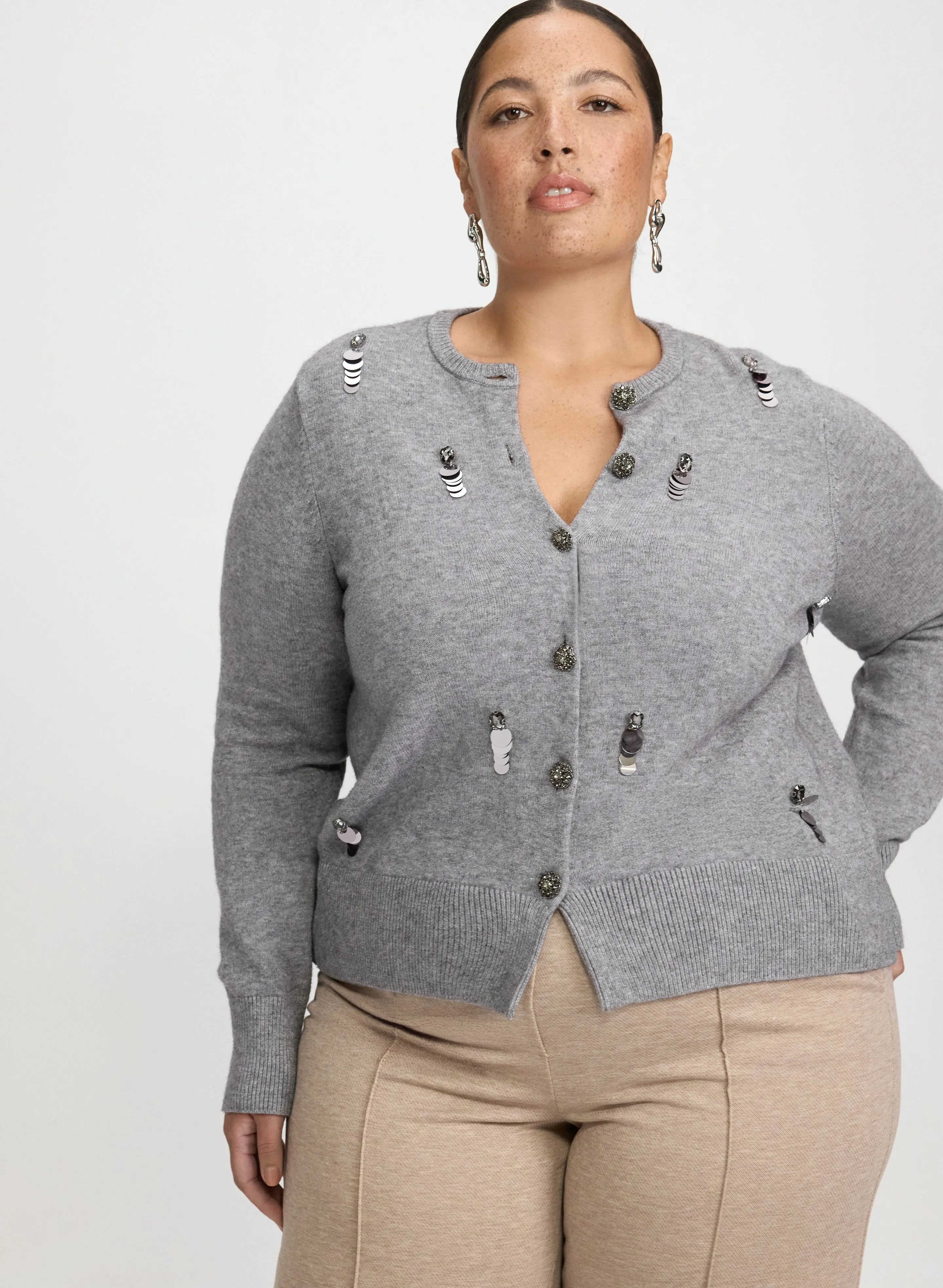 Laura Embellished Jeweled Button Cardigan Laura Embellished Jeweled Button Cardigan - Image 1