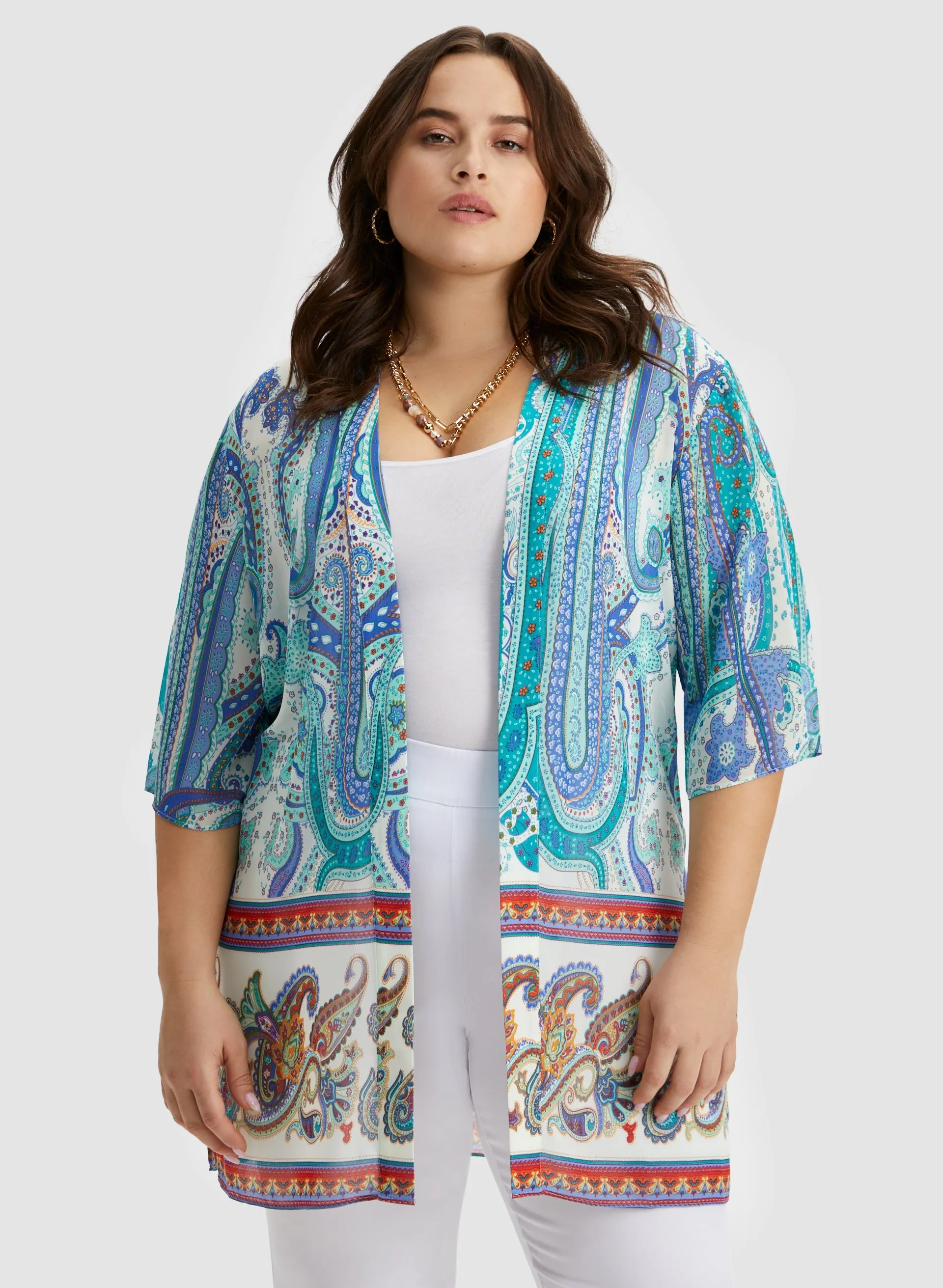Laura Paisley Print Open Front Tunic Laura Paisley Print Open Front Tunic - Image 1