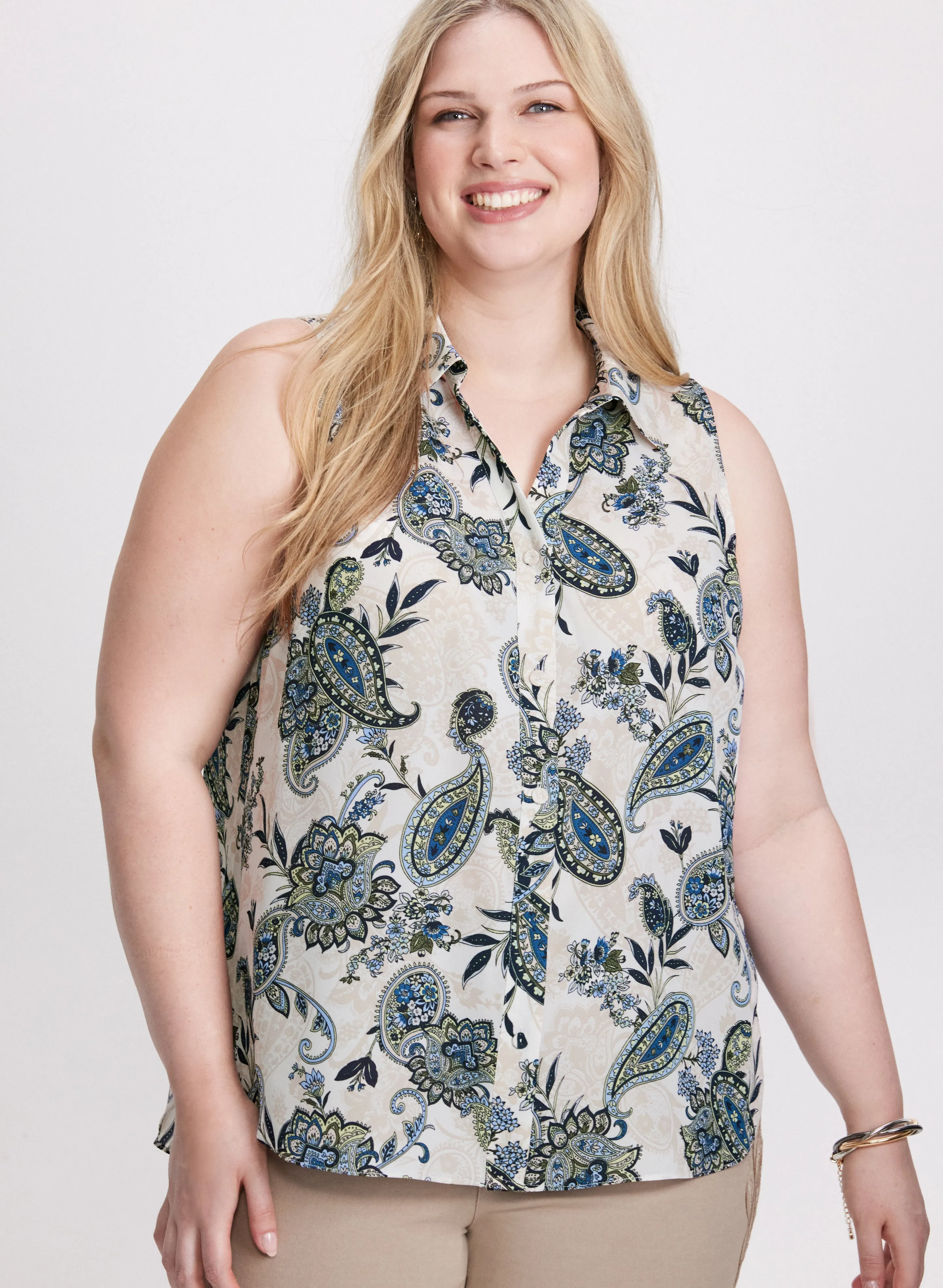 Laura Sleeveless Paisley Print Blouse Laura Sleeveless Paisley Print Blouse - Image 1