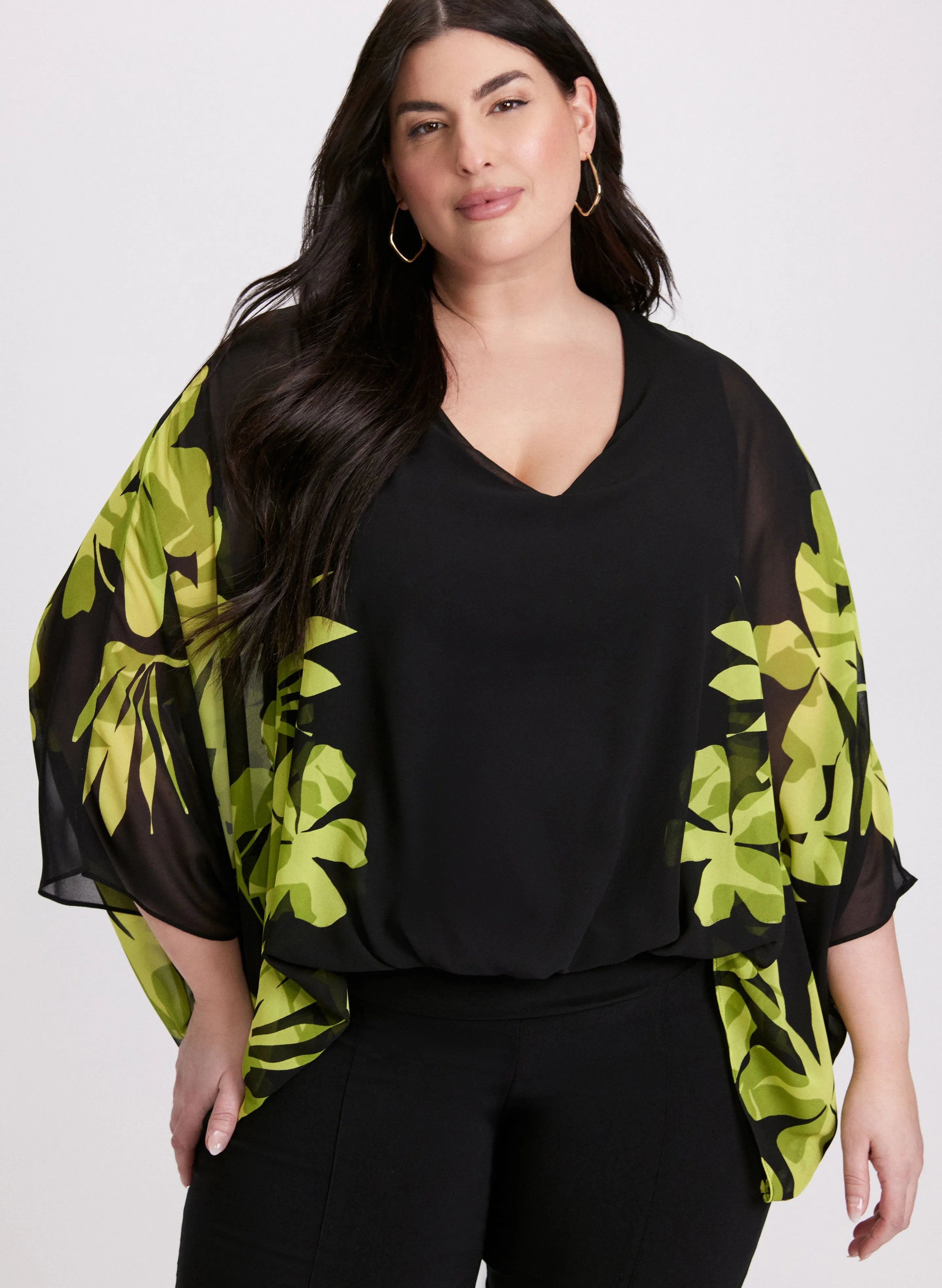 Laura Joseph Ribkoff - Sheer Floral Print Blouse Laura Joseph Ribkoff - Sheer Floral Print Blouse - Image 1