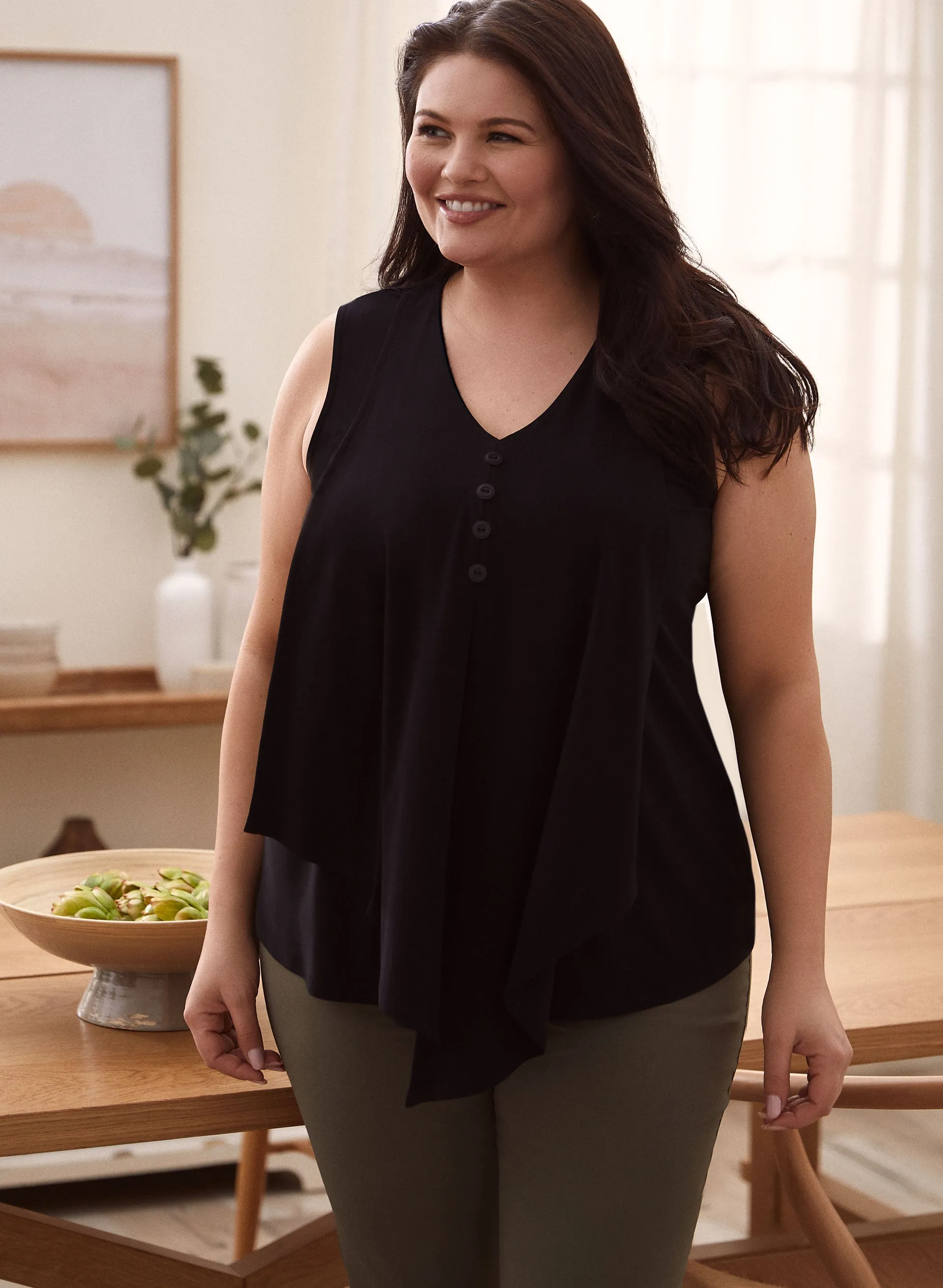 Laura Joseph Ribkoff - Asymmetric Button Front Tunic Laura Joseph Ribkoff - Asymmetric Button Front Tunic - Image 1