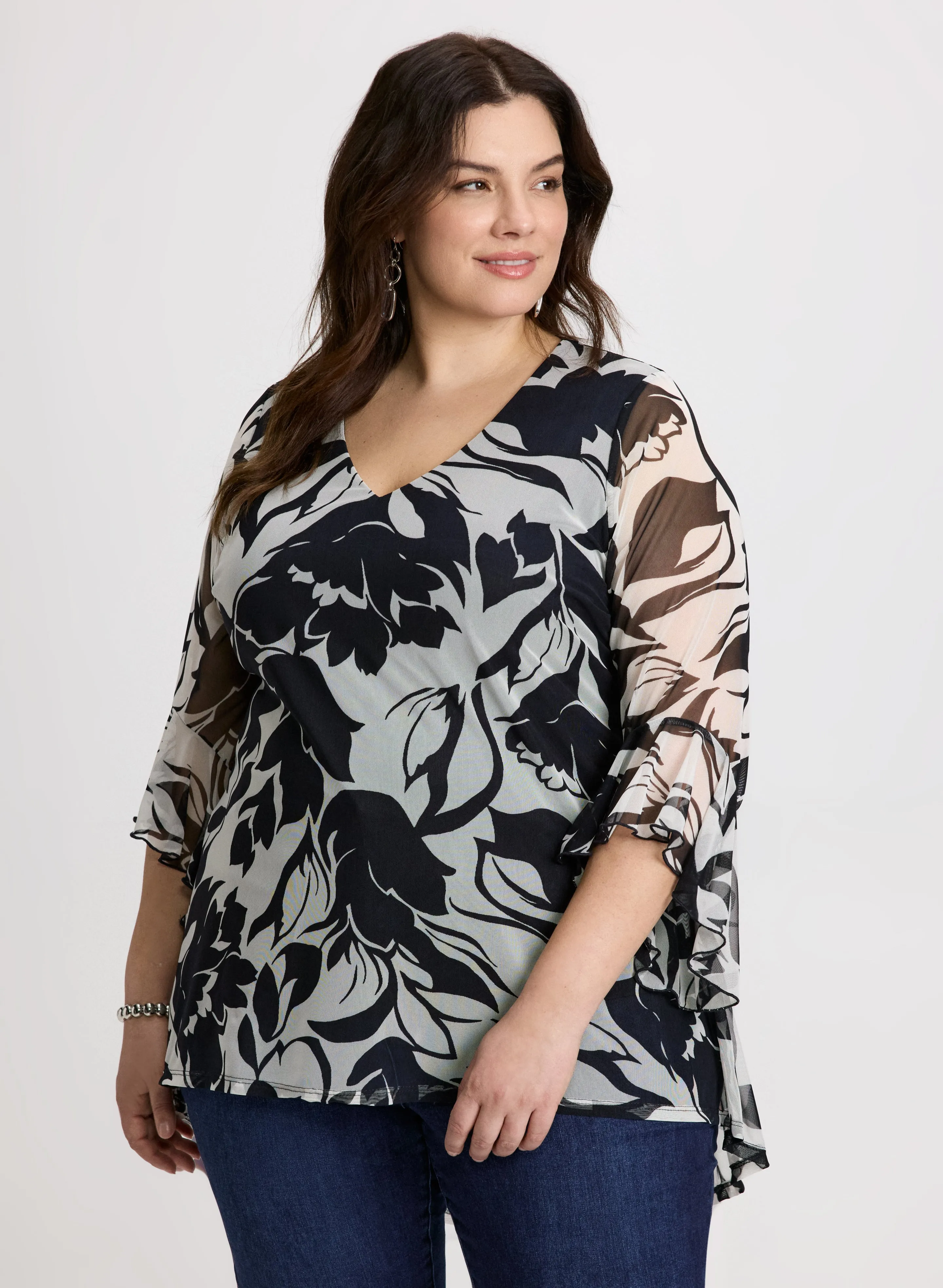 Laura Mesh Floral Tunic Top Laura Mesh Floral Tunic Top - Image 1