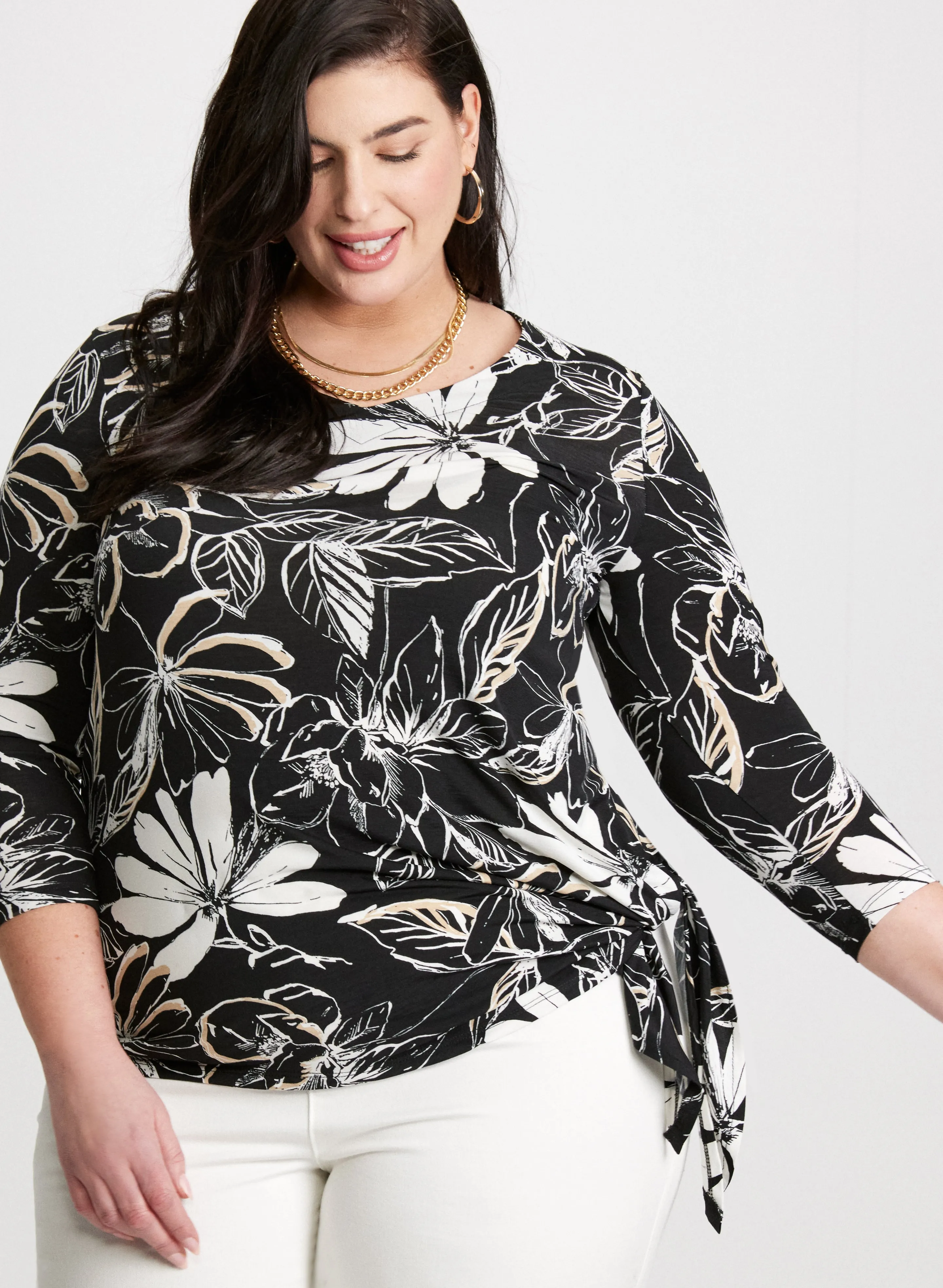 Laura Floral Tie-Hem Top Laura Floral Tie-Hem Top - Image 1