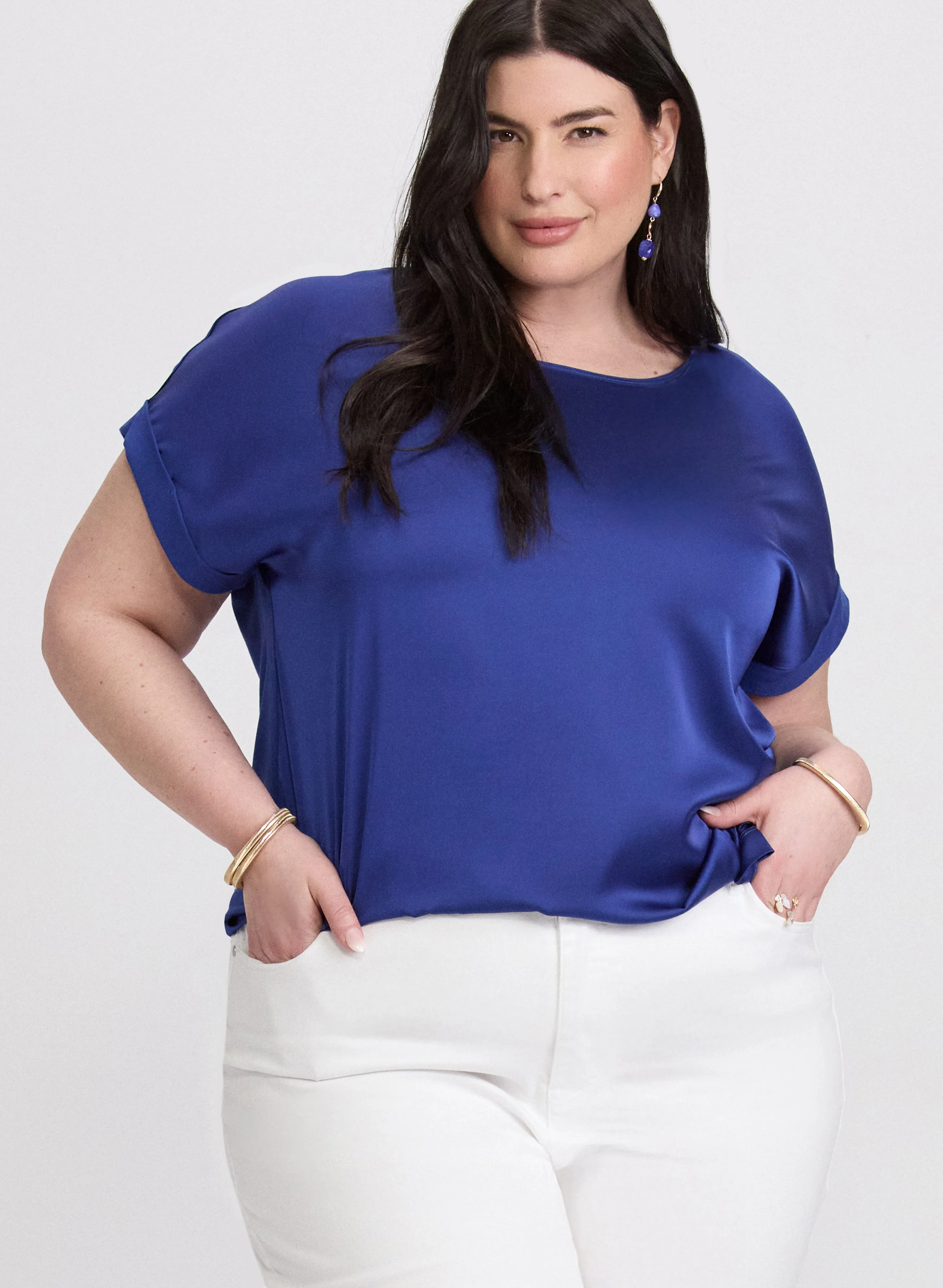 Laura Satin Drop Shoulder Top Laura Satin Drop Shoulder Top - Image 1