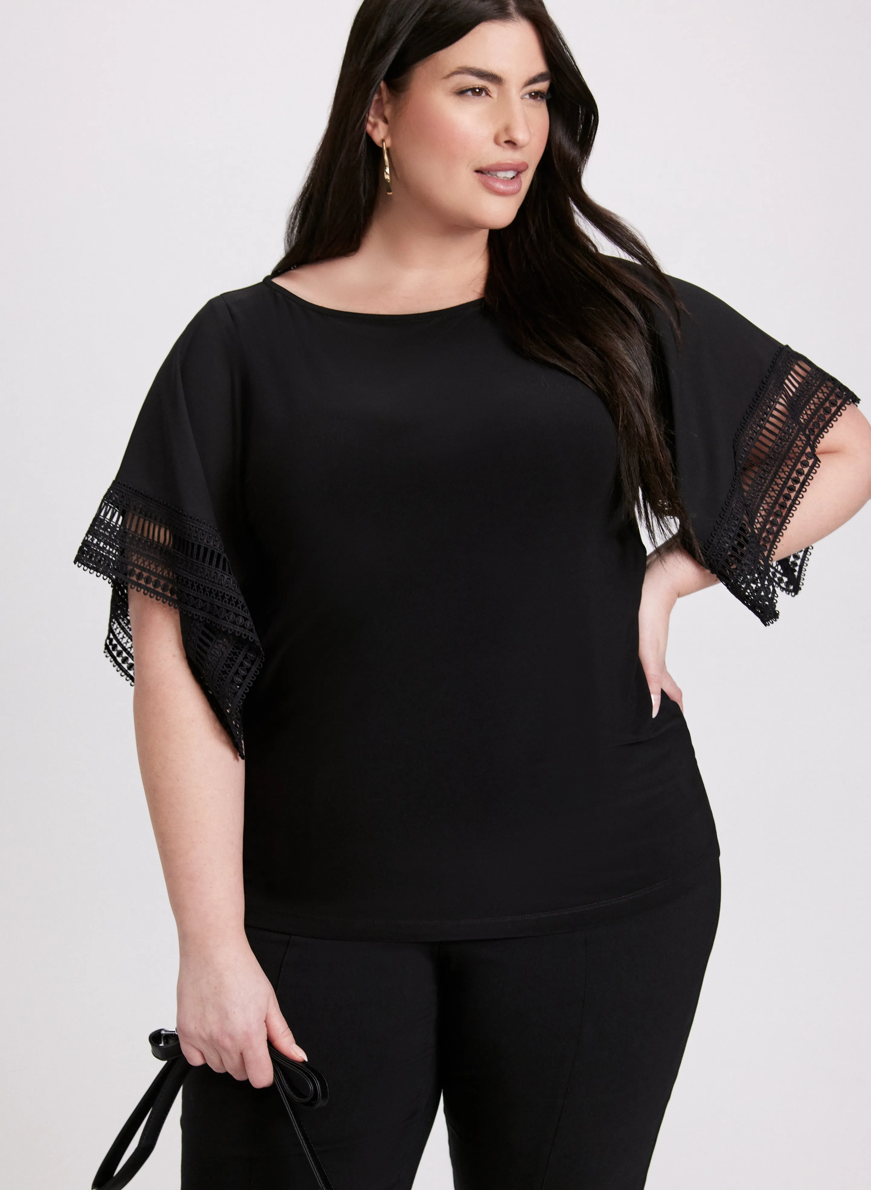 Laura Joseph Ribkoff - Crochet Trim Top Laura Joseph Ribkoff - Crochet Trim Top - Image 1