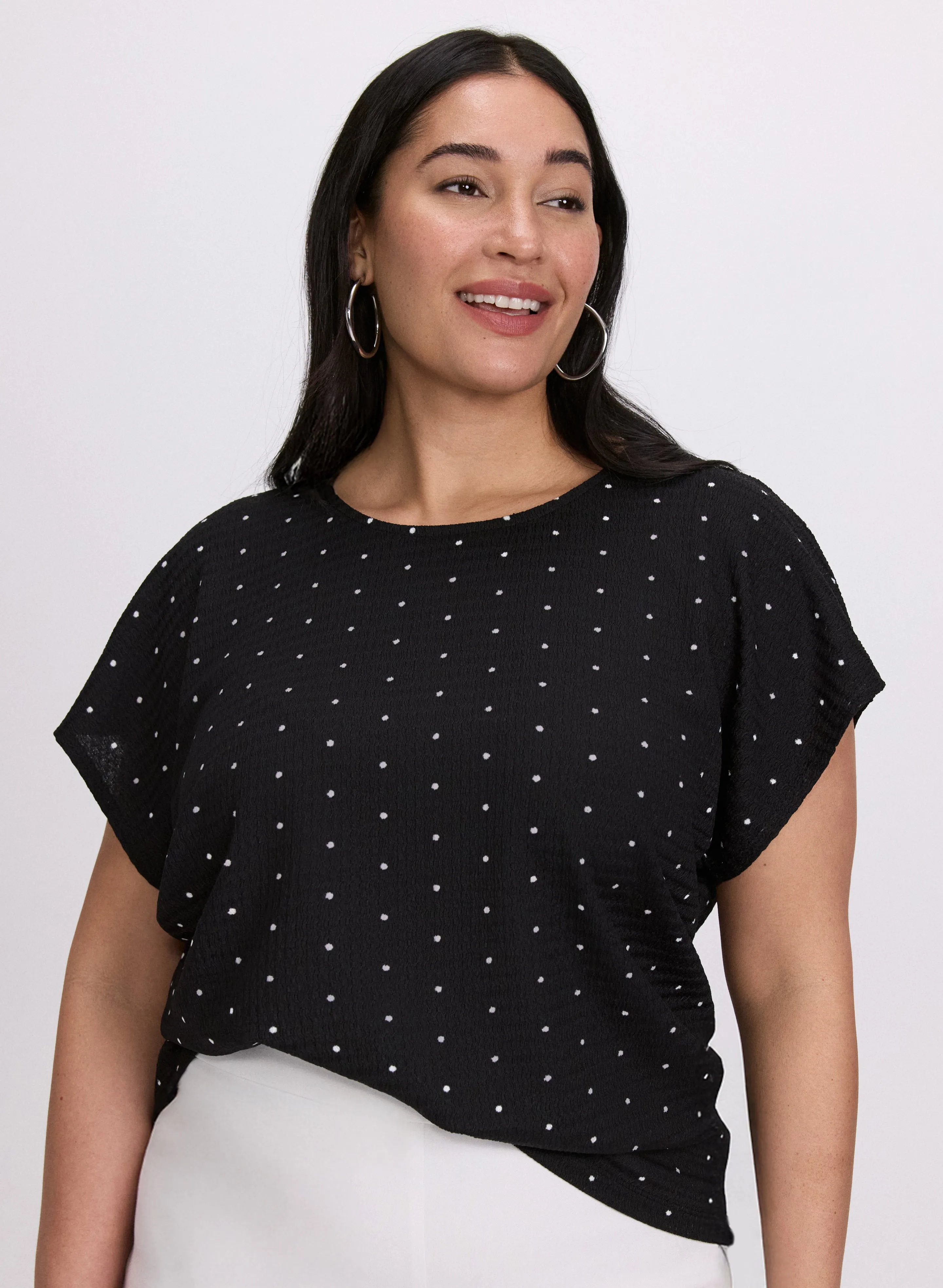Laura Polka Dot Bubble Knit Top Laura Polka Dot Bubble Knit Top - Image 1