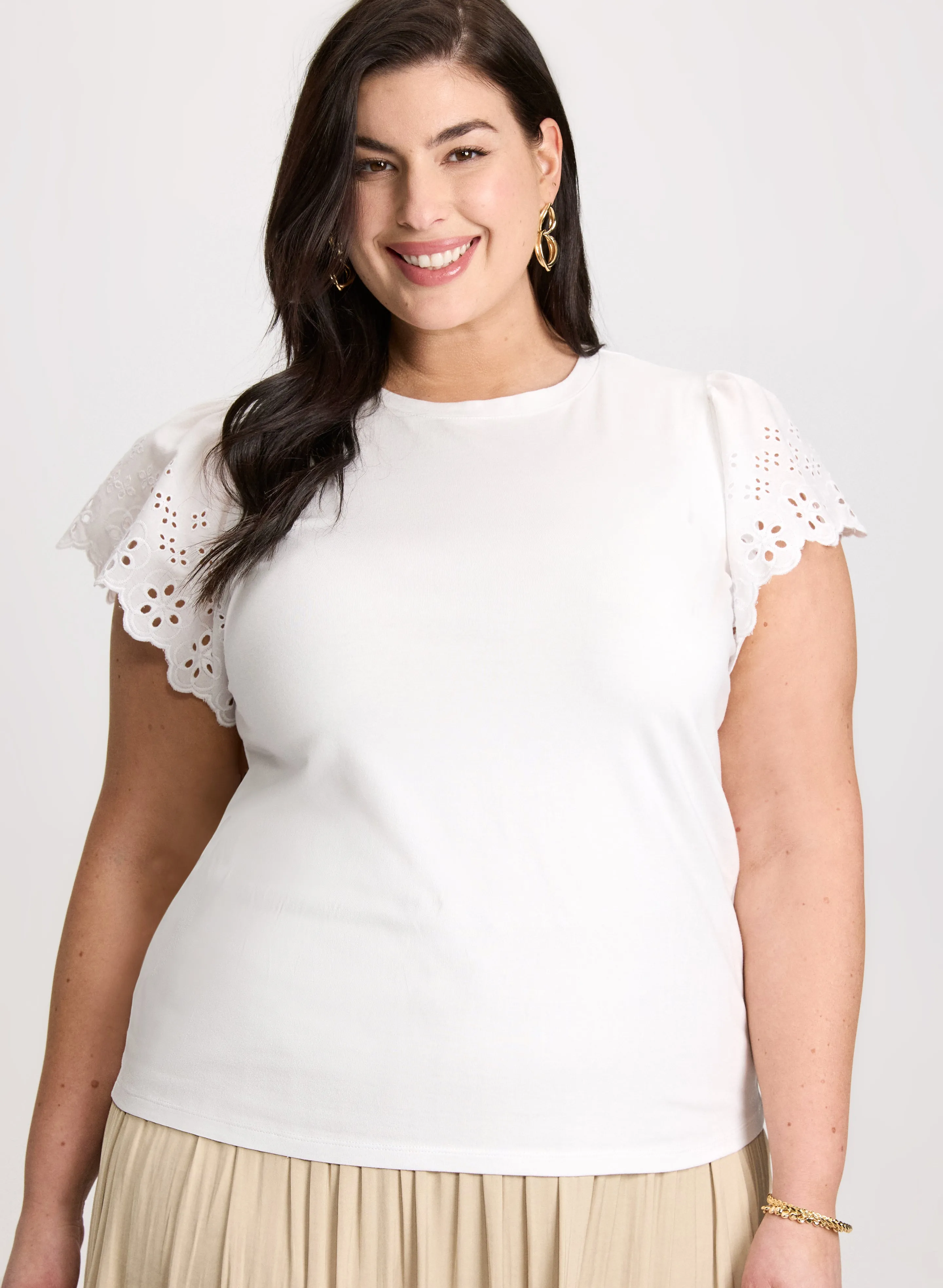 Laura Eyelet Sleeve Tee Laura Eyelet Sleeve Tee - Image 1