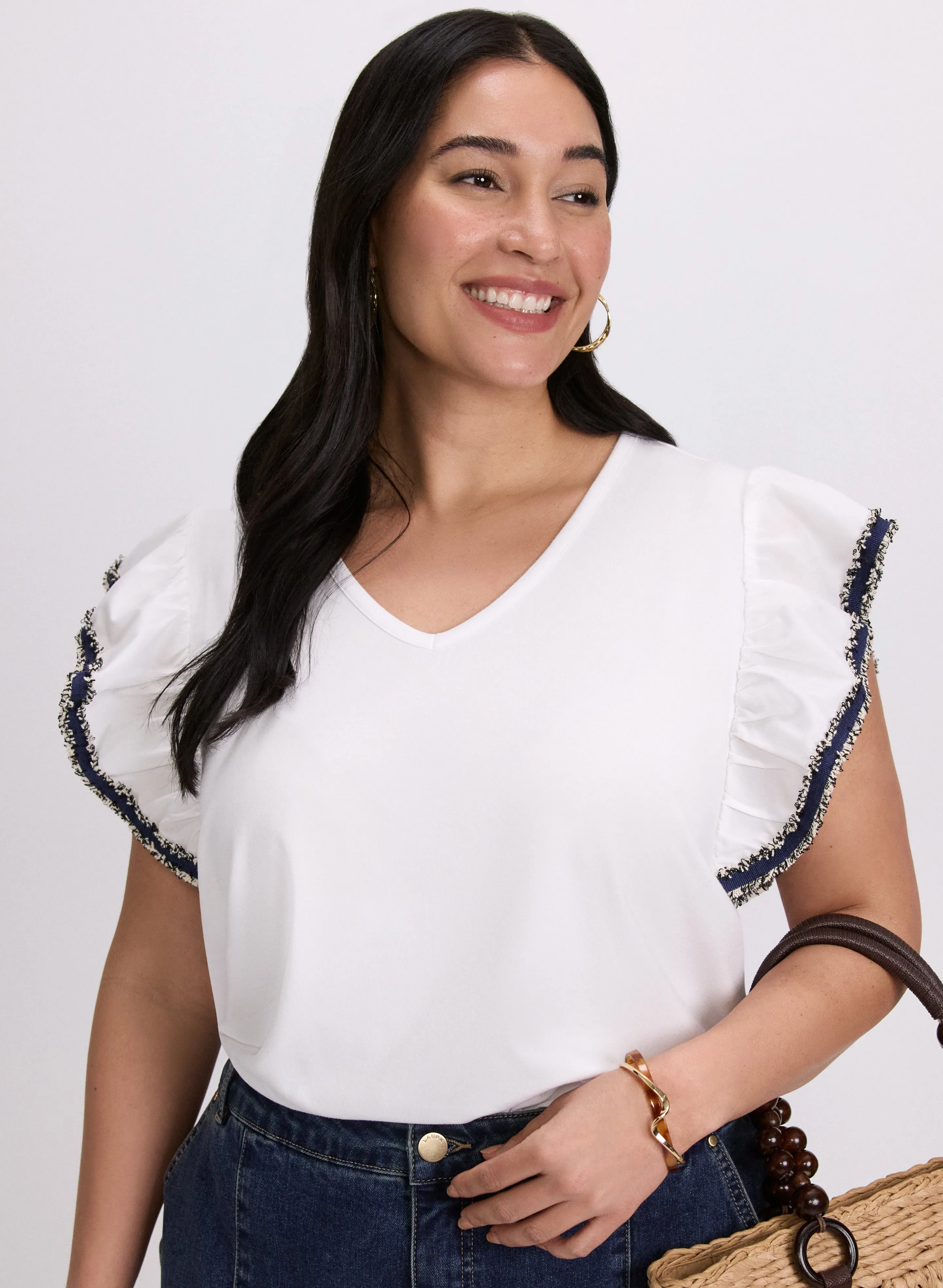 Laura Denim Trim T-Shirt Laura Denim Trim T-Shirt - Image 1