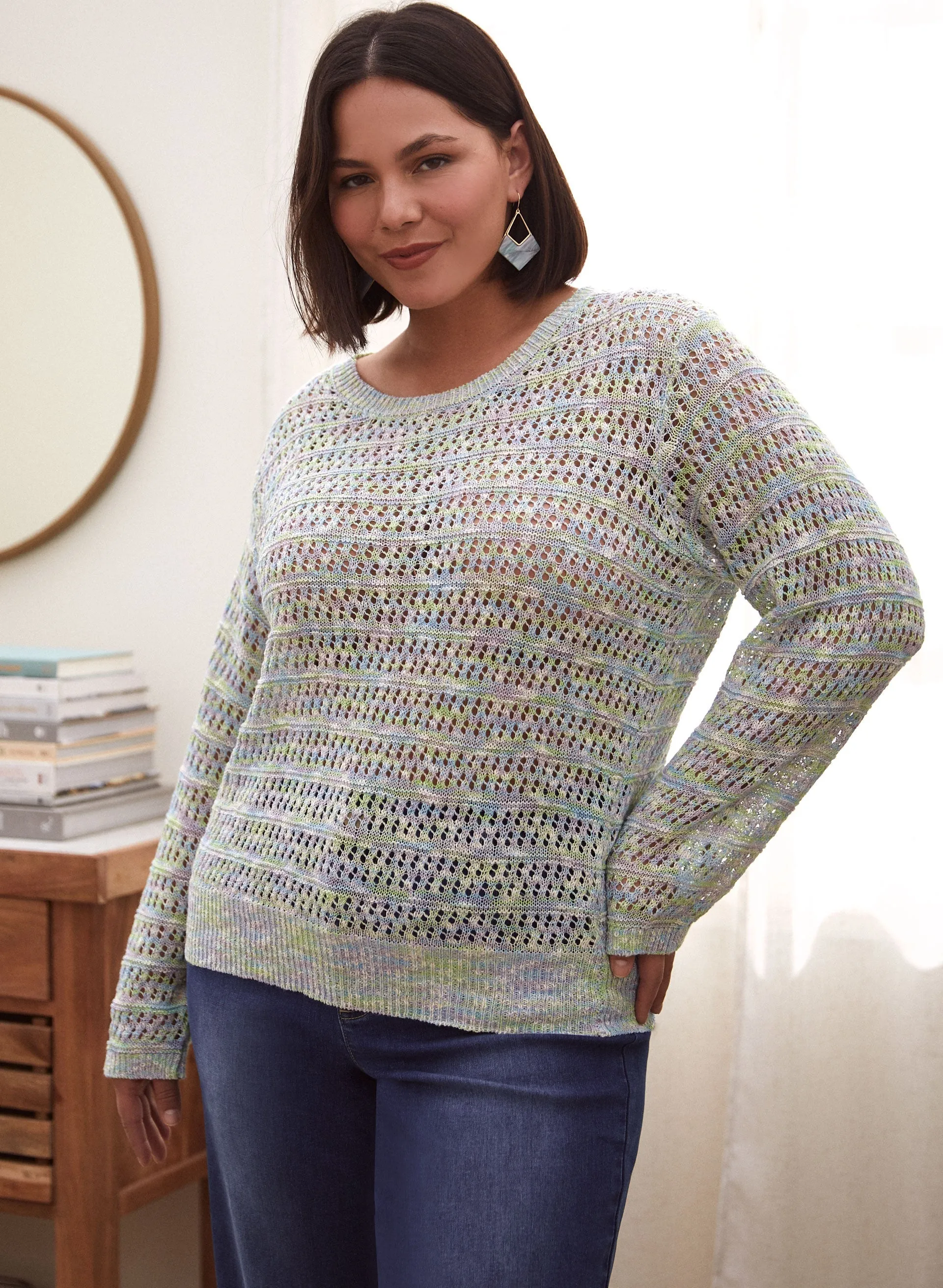 Laura Dex - Long Sleeve Crochet Sweater Laura Dex - Long Sleeve Crochet Sweater - Image 1