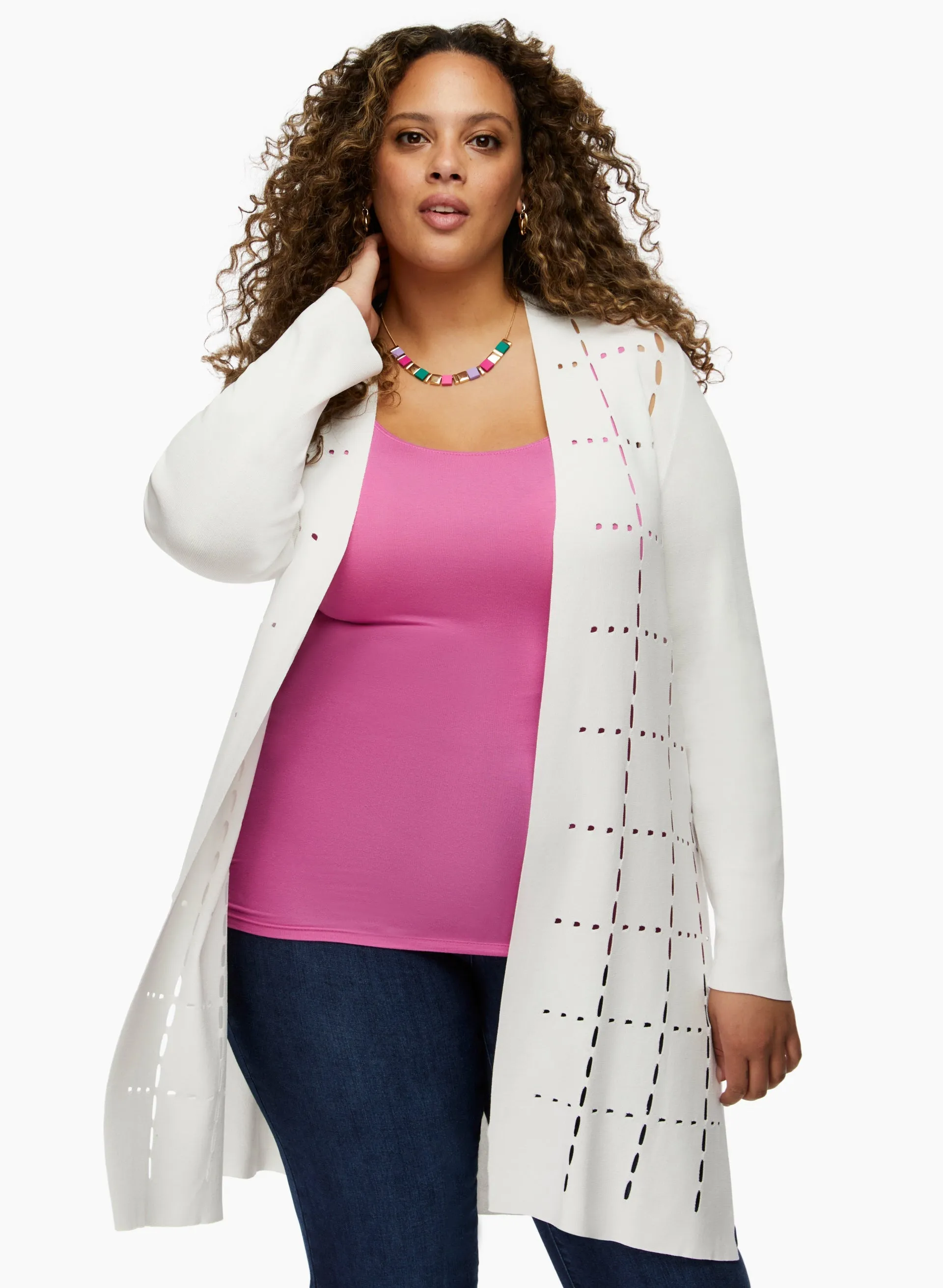 Laura Joseph Ribkoff - Cutout Detail Cardigan Laura Joseph Ribkoff - Cutout Detail Cardigan - Image 1