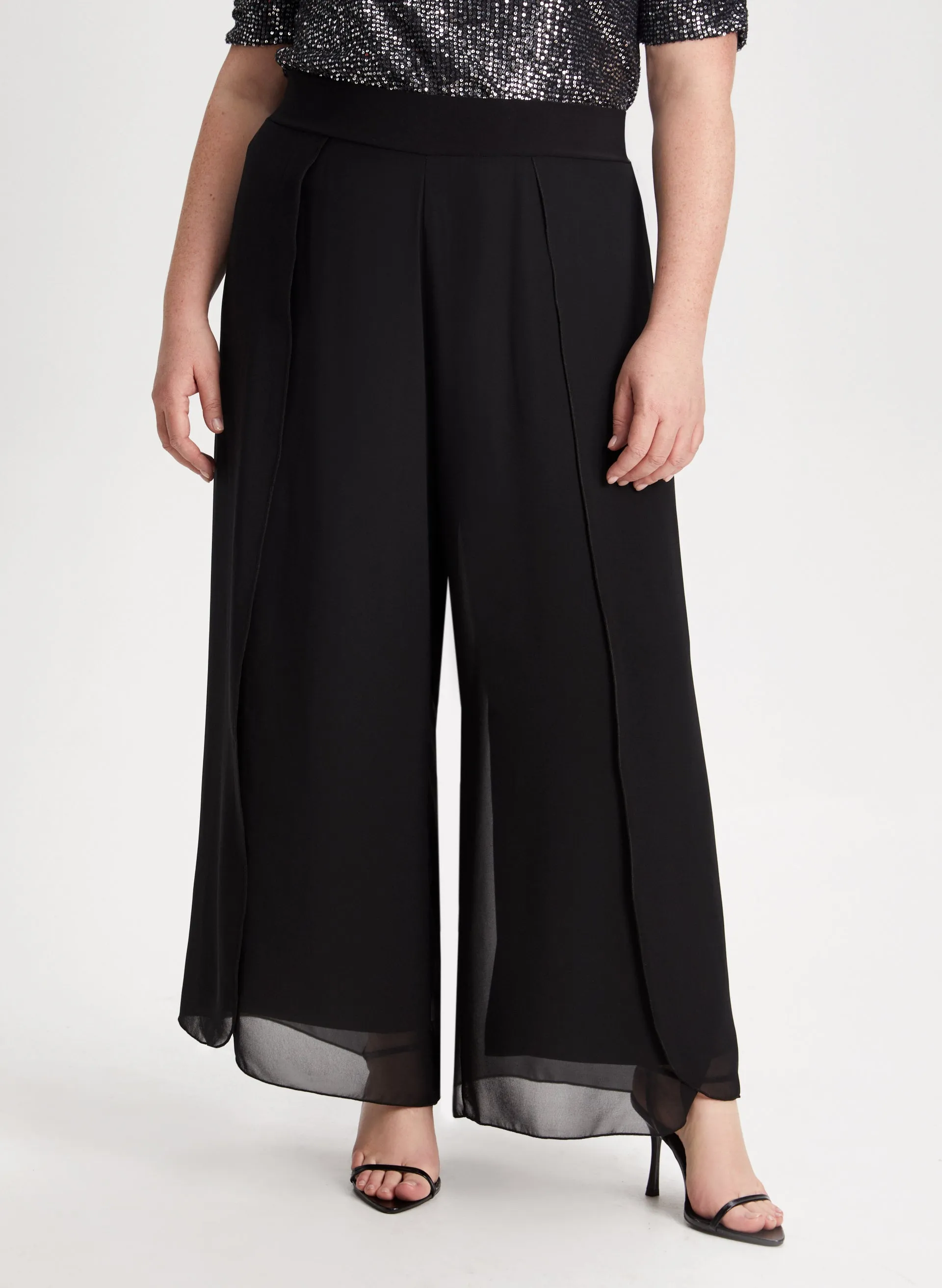 Laura Olivia Chiffon Wide-Leg Pants Laura Olivia Chiffon Wide-Leg Pants - Image 1
