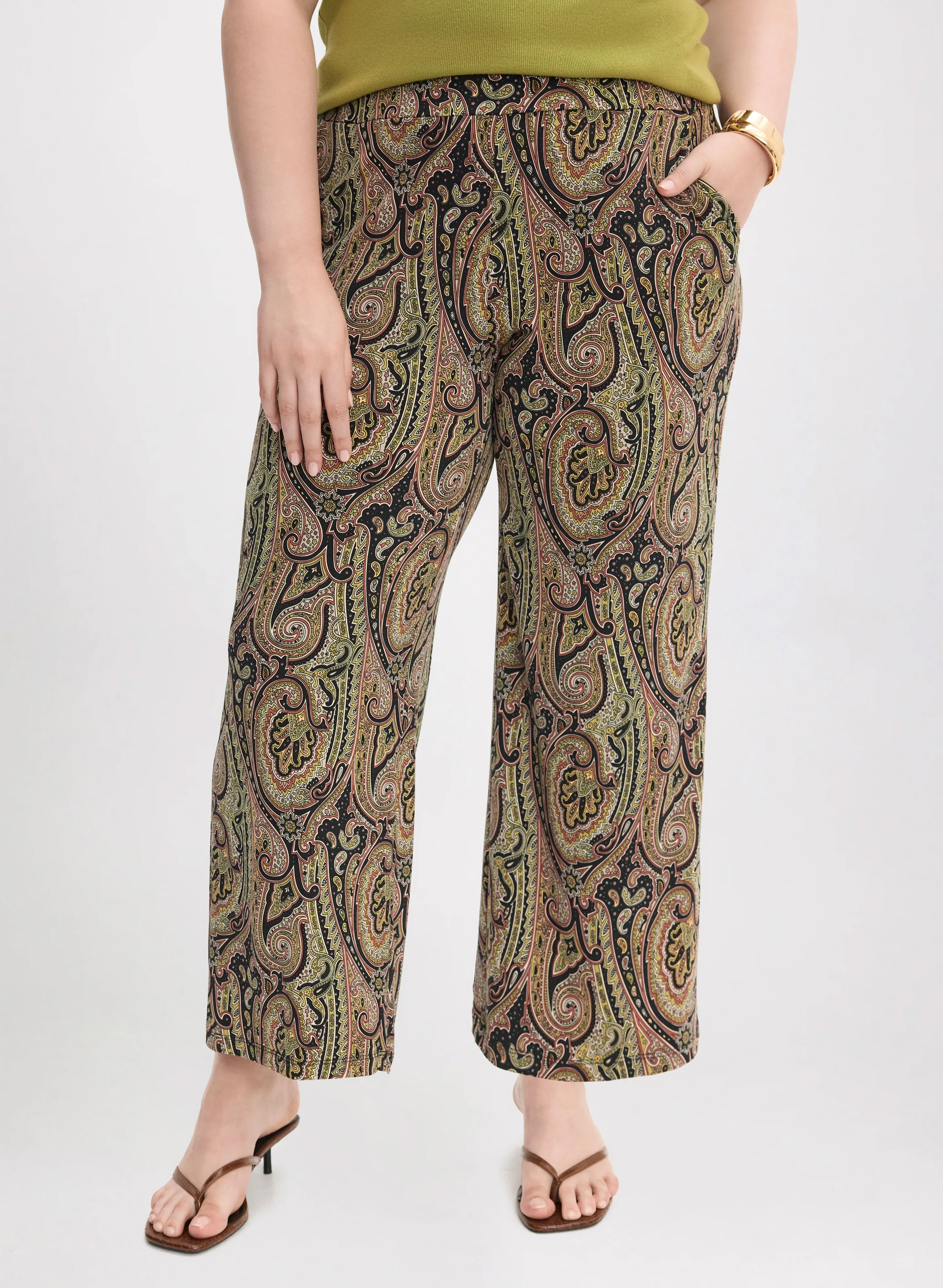 Laura Olivia Paisley Print Wide-Leg Pants Laura Olivia Paisley Print Wide-Leg Pants - Image 1
